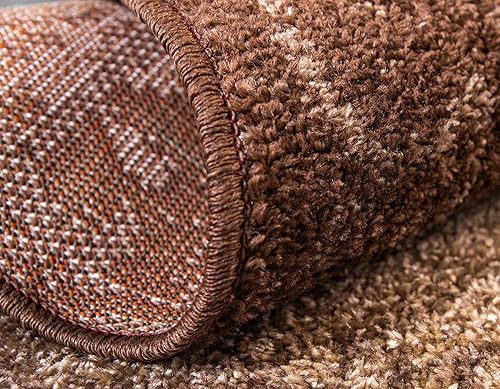 Miniatura 5 de Unique Loom - Tapete con diseño abstracto, informal, moderno y contemporáneo de la colección otoñal, rectangular de 5 x 8 pies, color marrón y beige