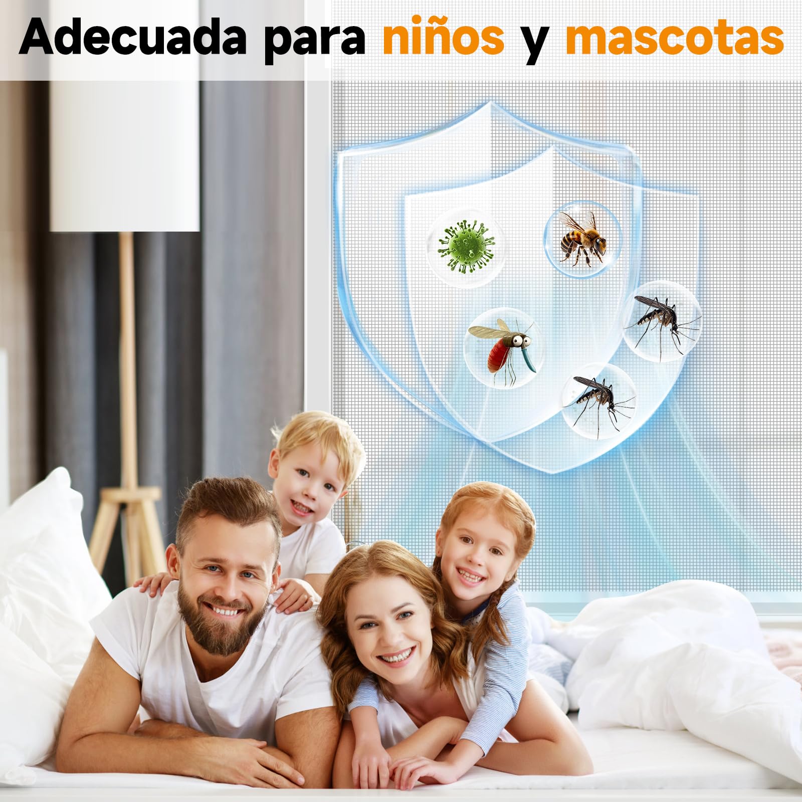 Mosquiteras para Ventanas Magnética 120×130cm Malla de Fibra de Vidrio, Protección contra Mosquitos y Moscas, Ajustable Mosquitera Ventana Magnetica