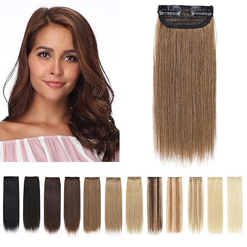 SEGO 2 extensiones de cabello corto con clip de 4 pulgadas, 0.63 oz, 100% cabello humano para mujeres, con cabello fino que añade volumen, color