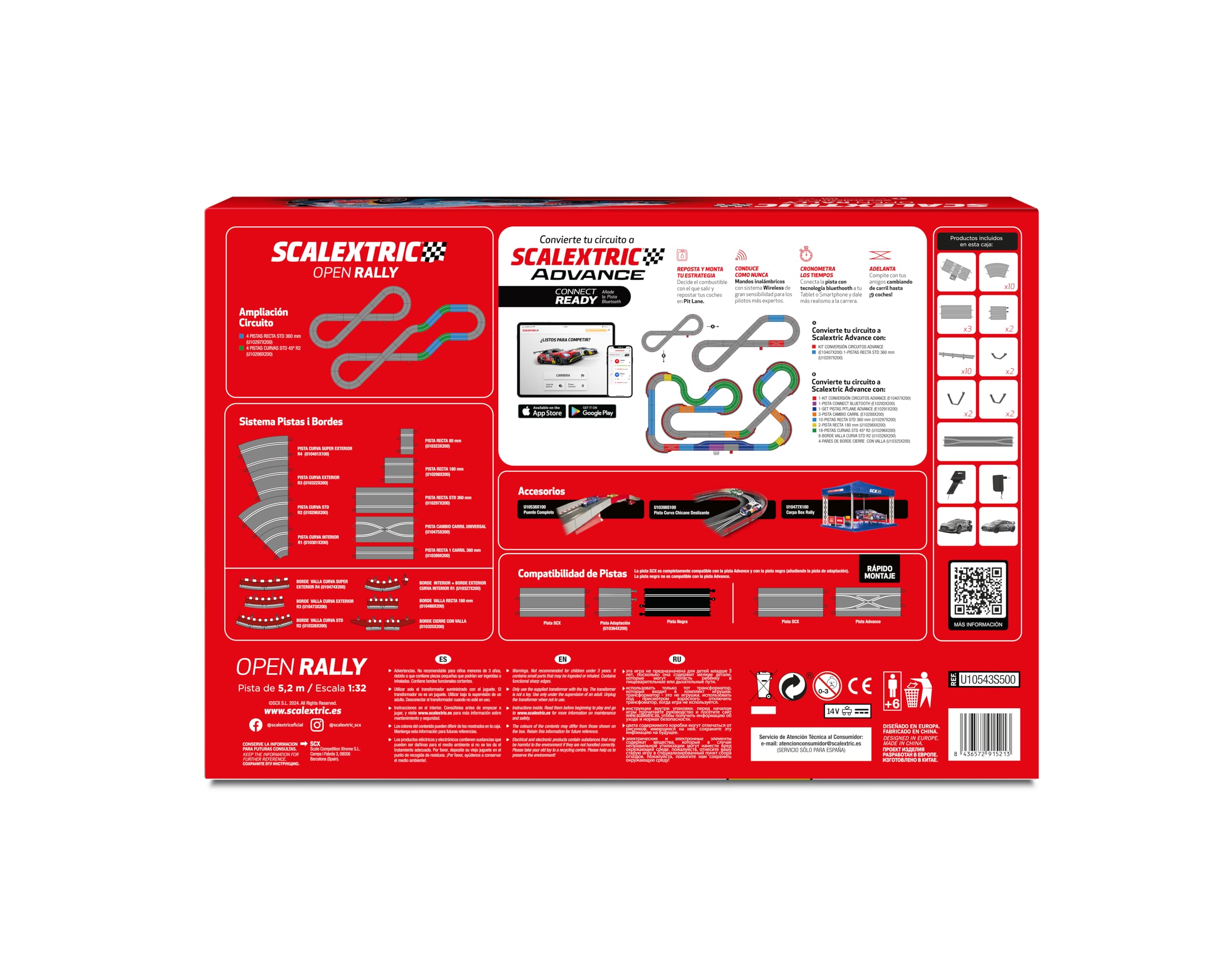 SCALEXTRIC - Circuito Original - Pista de Carreras Completa - Escala 1:32 (Open Rally Set)