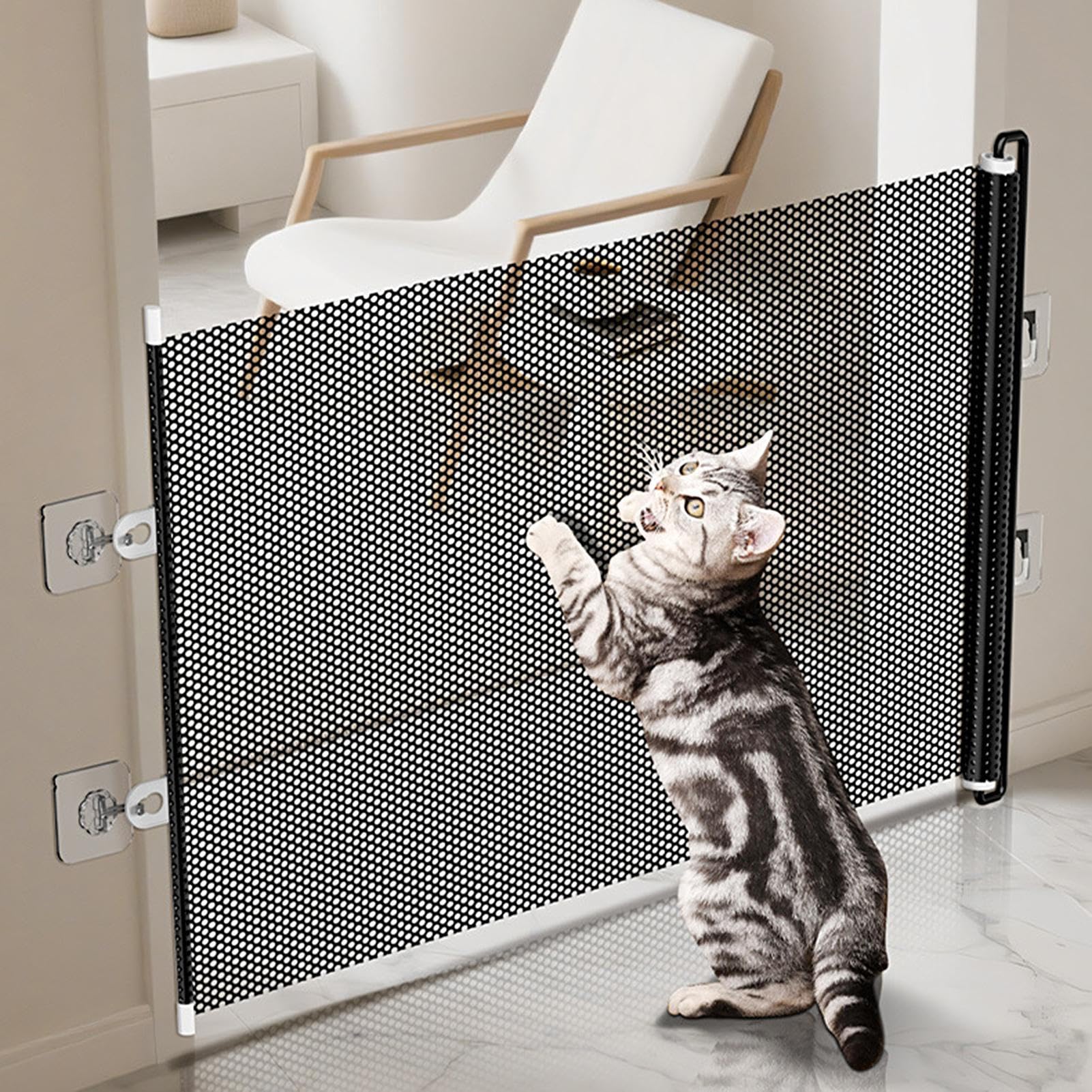 Amazon.co.jp: ベビーゲート ロール 穴あけ不要伸縮可能 最大幅125cm
