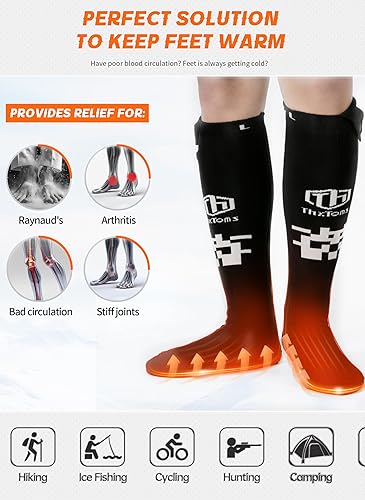Miniatura 6 de ThxToms Calcetines térmicos eléctricos para hombres y mujeres, calcetines de calefacción de batería recargable de 5000 mAh con control de