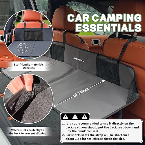 Miniatura 3 de Placa de extensión de colchón para asiento trasero de automóvil, extensor plegable para asiento trasero de automóvil, colchón portátil para dormir,