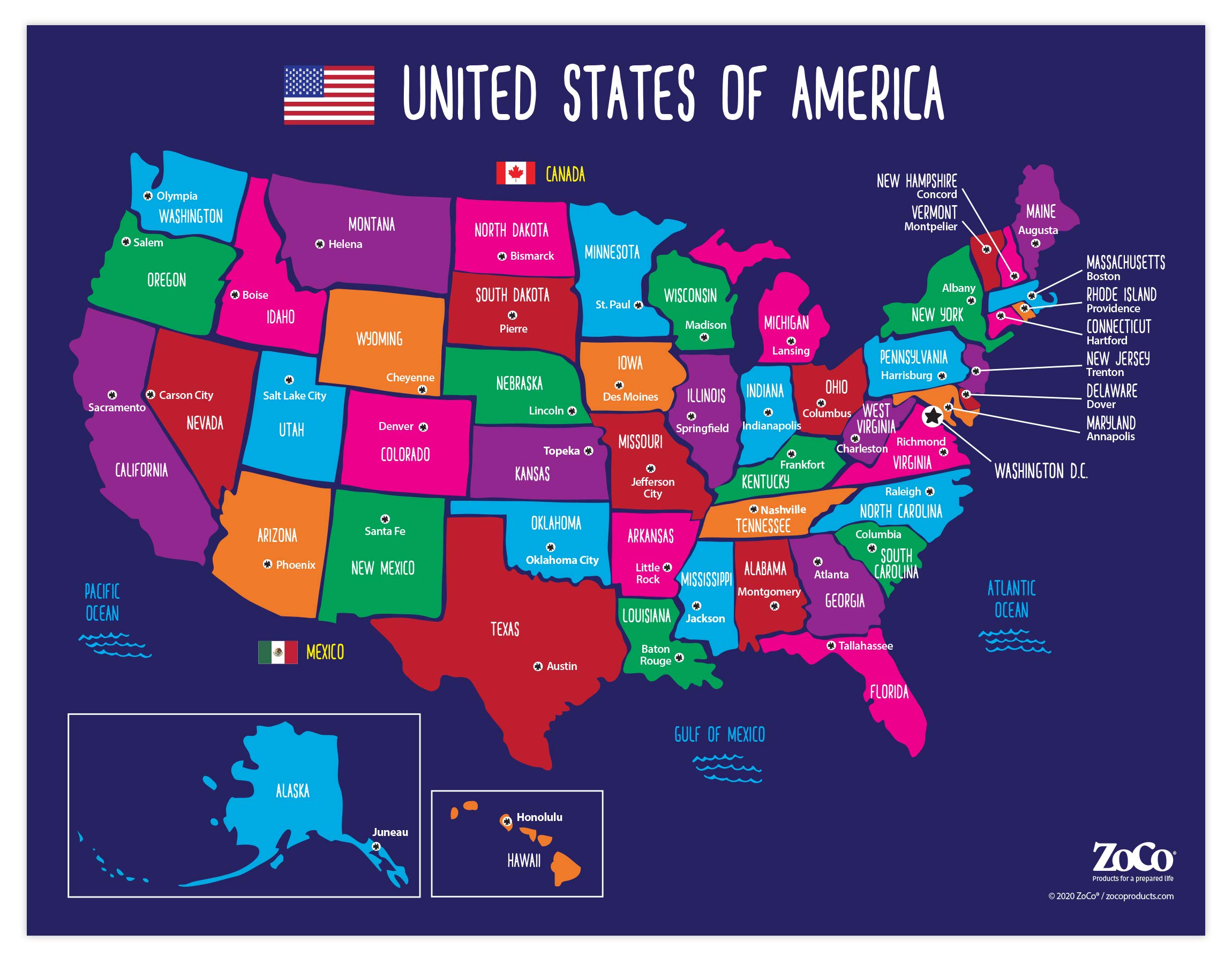 Buy Of United States For Kids US With Capitals American 50 States 