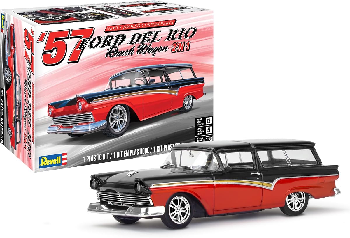 14548 '57 Ford Del Rio Ranch Wagon 2'N1 1:25 Scale 197-Piece Skill Level 5 Model Building Kit