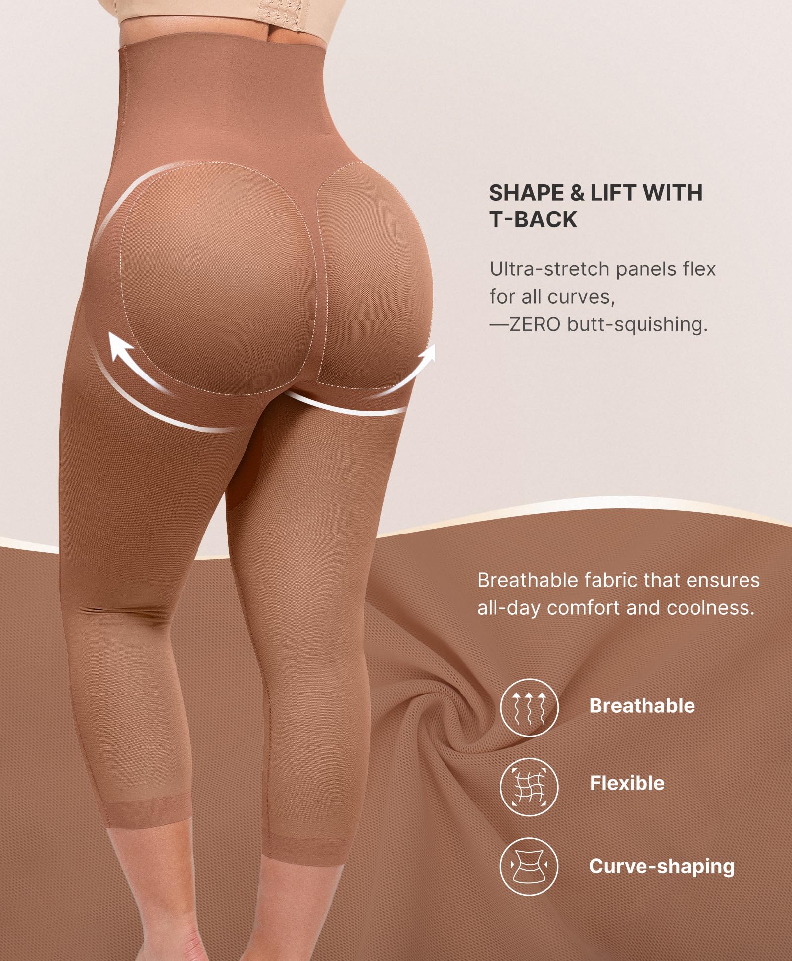 QHQQXN QTANZIQI Shapewear für Damen, Capris, Leggings für Damen, Bauchkontrolle, Unterwäsche, hohe Taille, Body-Po-Lifting-Höschen
