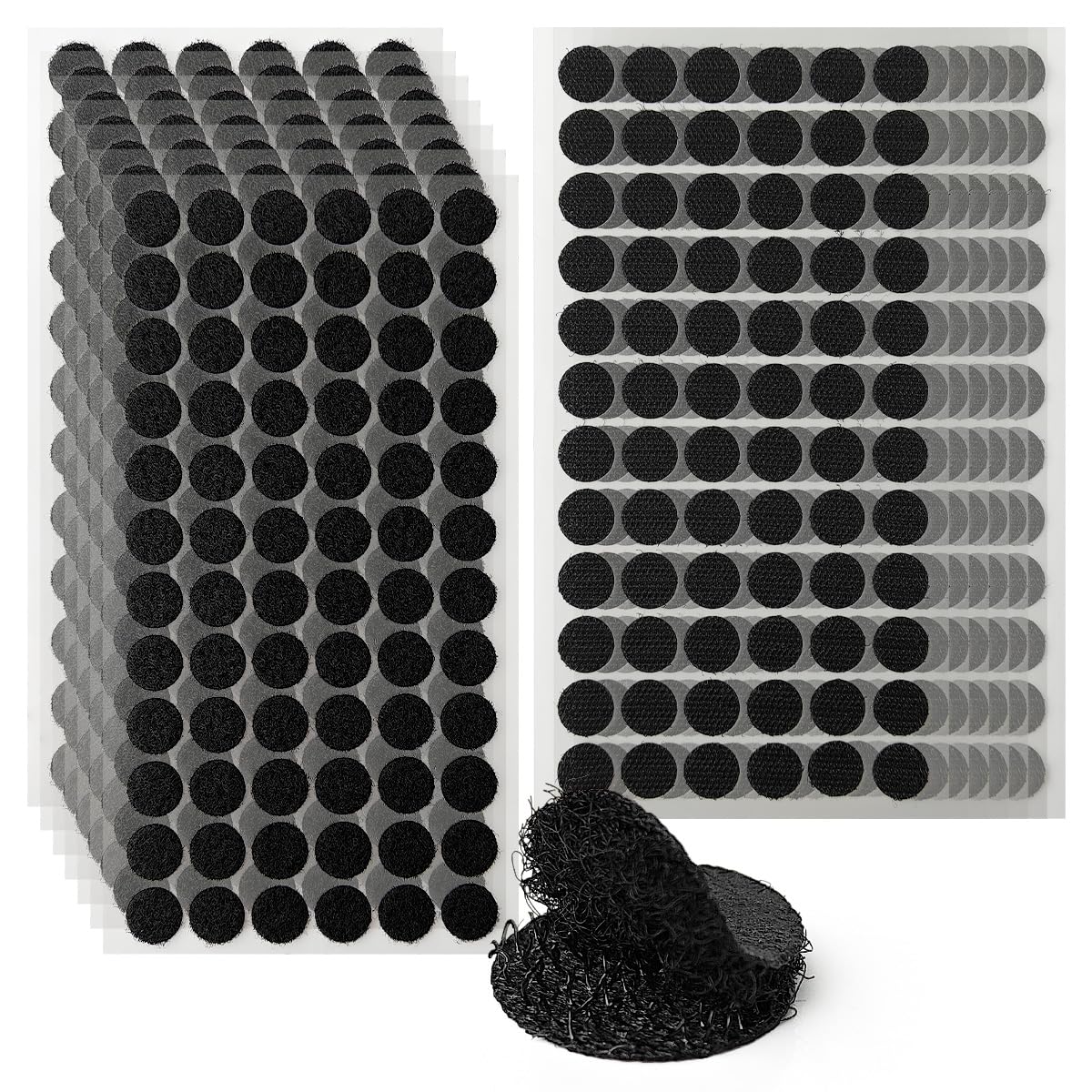ZESION 1008 Pcs (504 Pairs) 0.59inch Diameter Hook and Loop Fastener Self Adhesive Dots, Excellent Grip, Small Circle Dots Stickers Tapes,for Sewing,