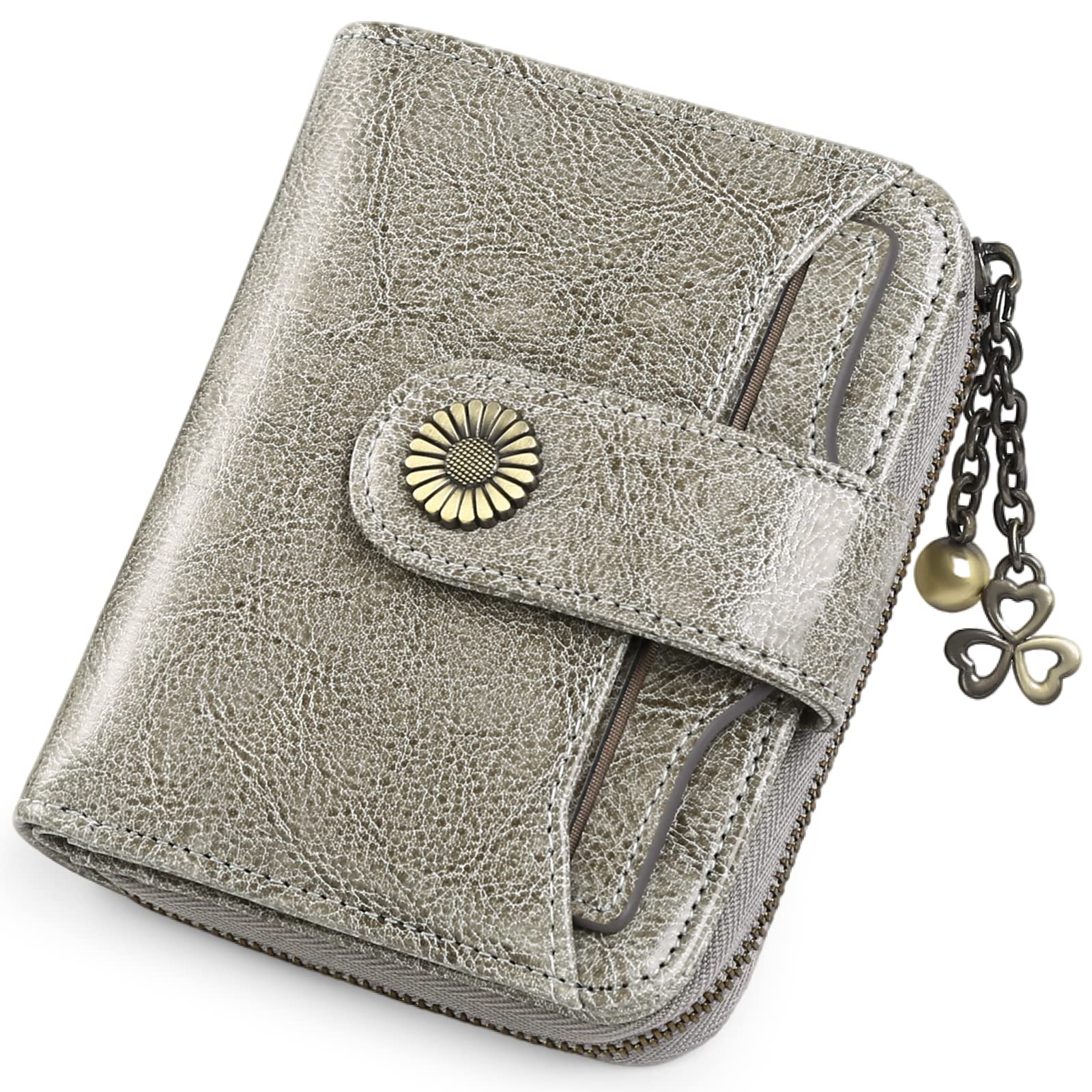 Purses for Women Genuine Leather Small Bifold Compact Womens Wallet with RFID Protection