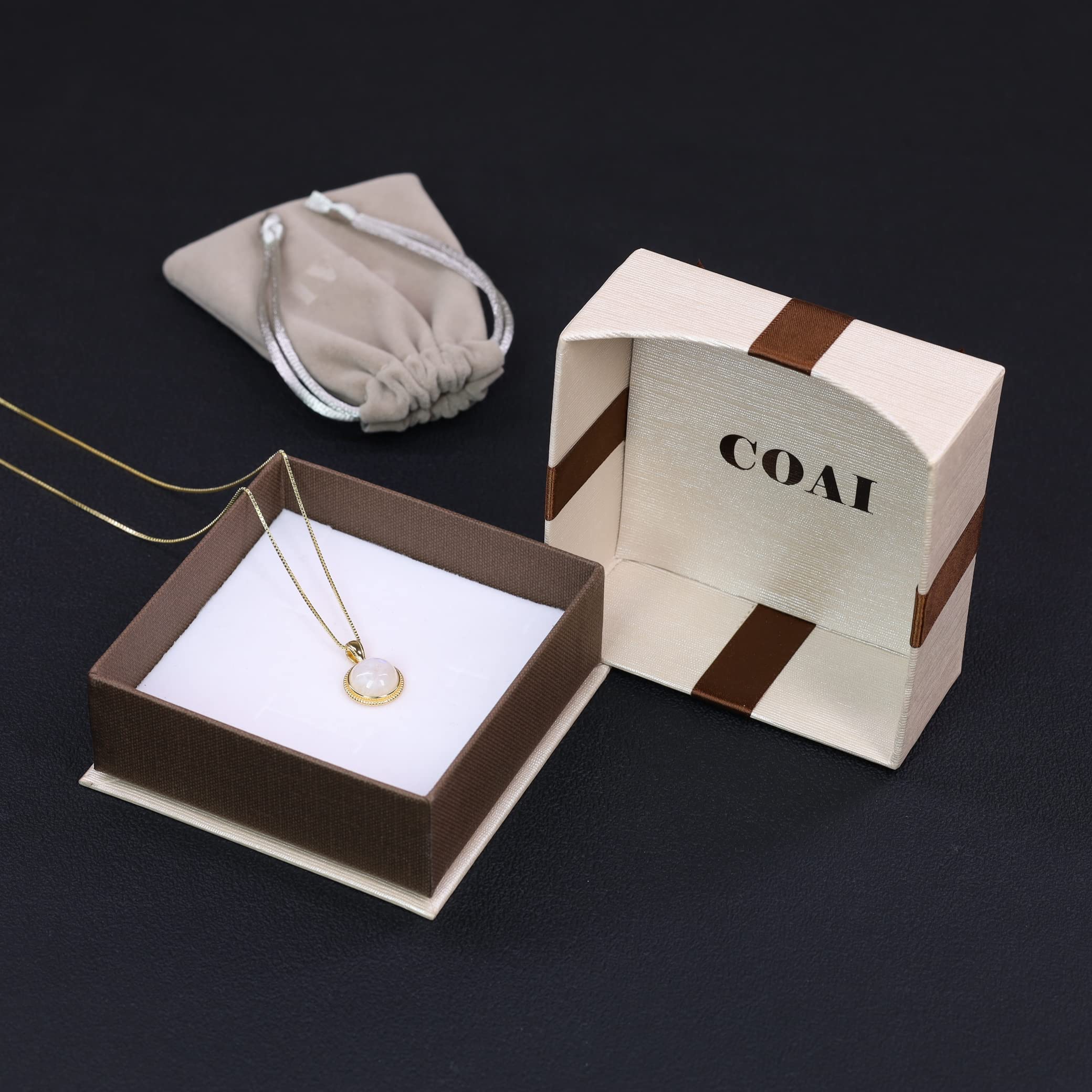 COAI Collana da Donna in Argento Placcato Oro con Ciondolo Circolare in Pietre Naturali