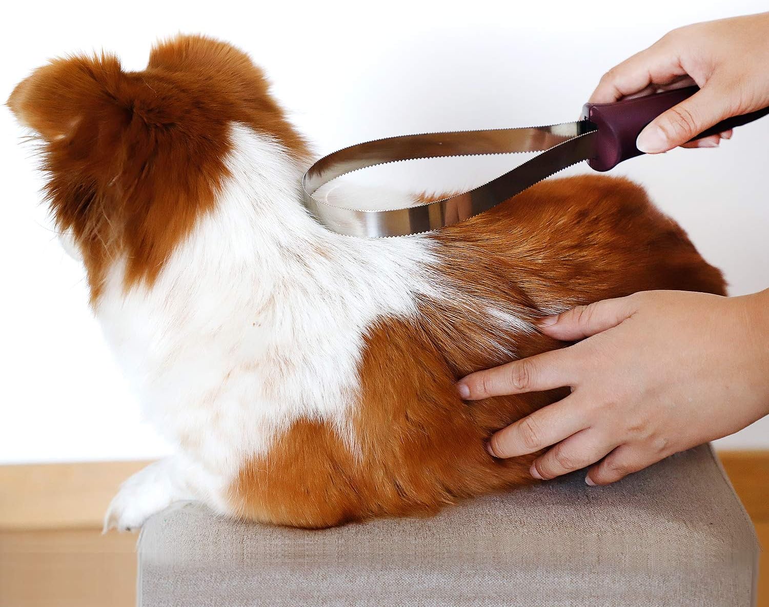 BOTH WINNERS Dual-Sided Shedding Blade with Stainless Steel Blade De-Shedding Tool for All Dog Coat Types- Soft Touch Grip (Burgundy) : Pet Supplies