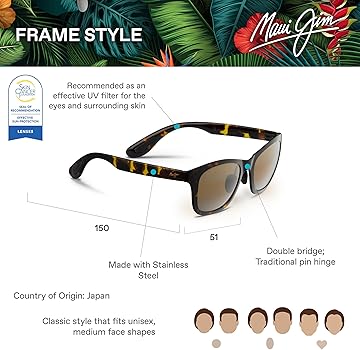 Amazon.com: Maui Jim Men's and Women's Hana Bay Polarized Classic