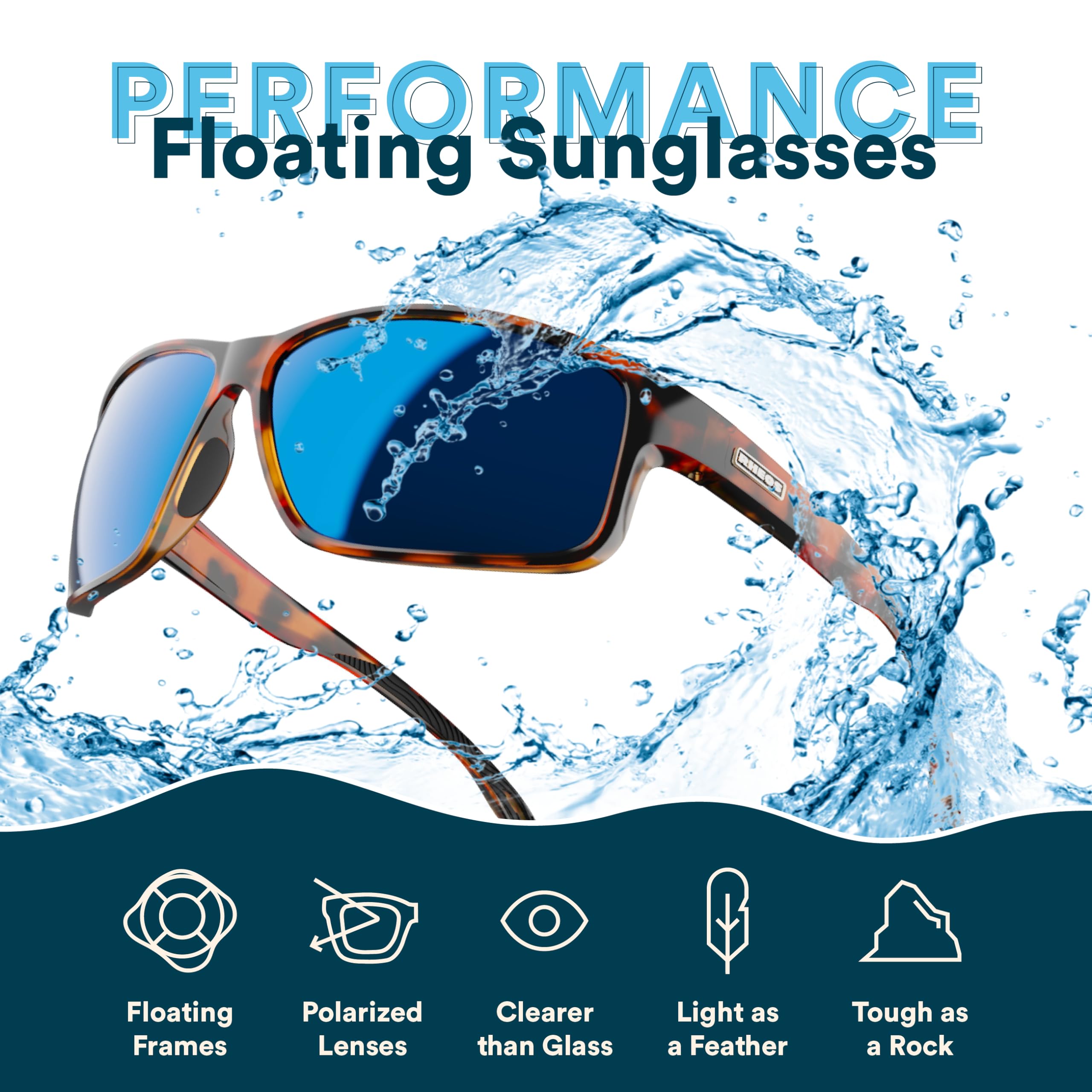 Rheos Eddies - Lentes de sol polarizados flotantes | 100% protección UV | Gafas de sol para navegación y pesca | Gafas de sol deportivas acuáticas | Antideslumbrantes | Gafas de sol para hombre y