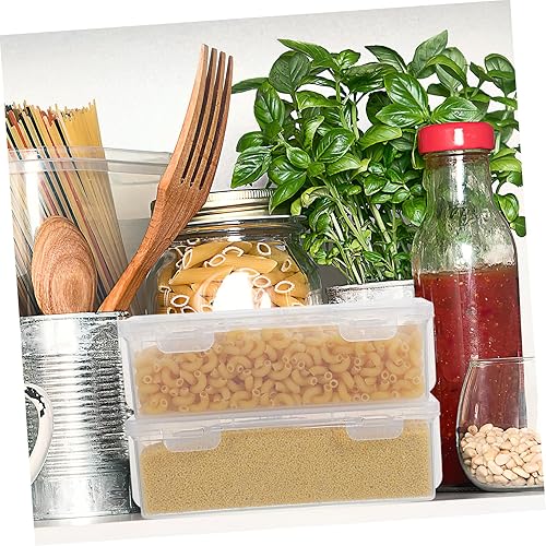Miniatura 7 de Housoutil Caja de almacenamiento de pan de 2 piezas, organizador de plástico transparente, contenedor de grano de café, caja de almacenamiento de