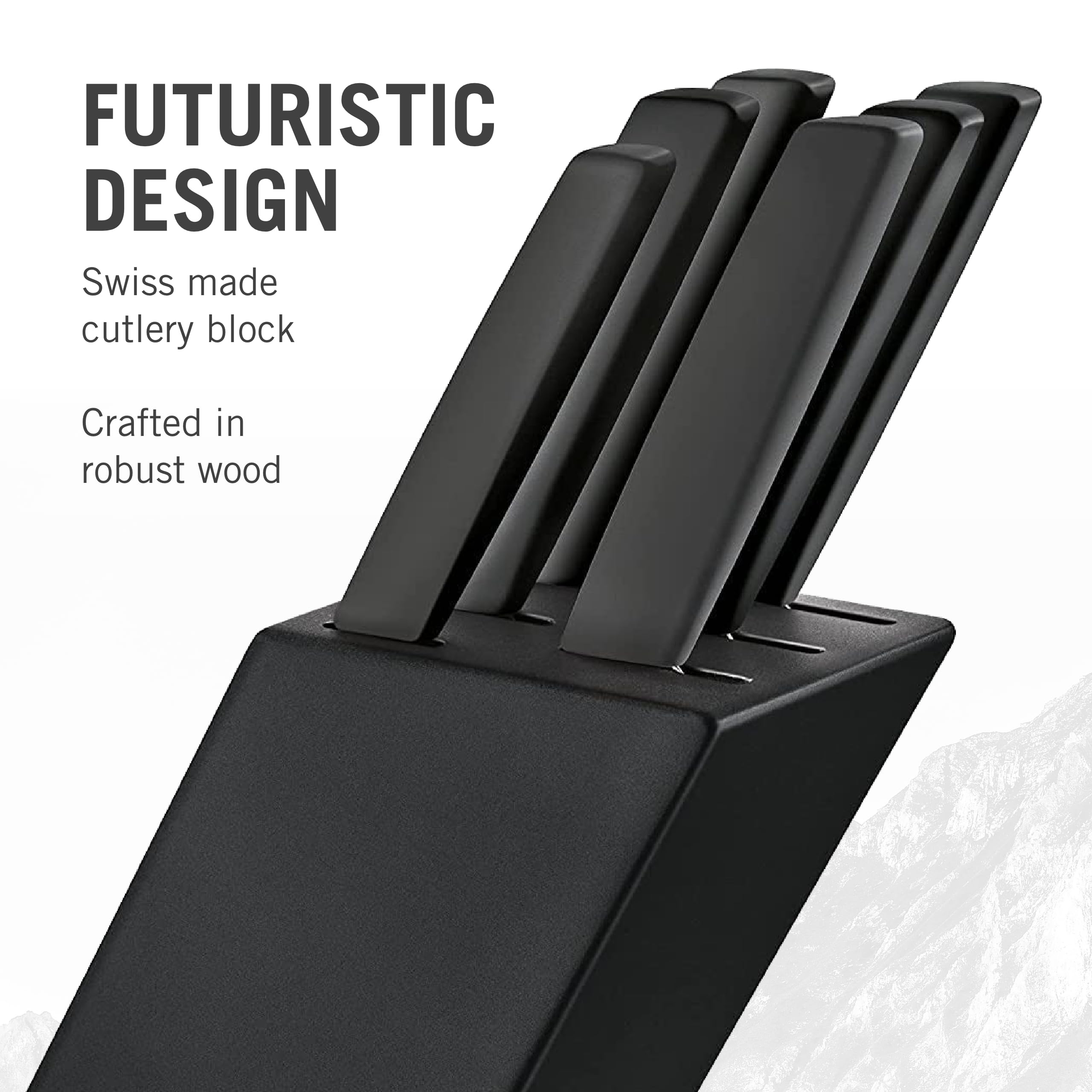 Victorinox Ceppo di coltelli professionali, incl. 6 coltelli da cucina, coltello da pane, coltello Santoku, custodia per coltelli, in legno, nero