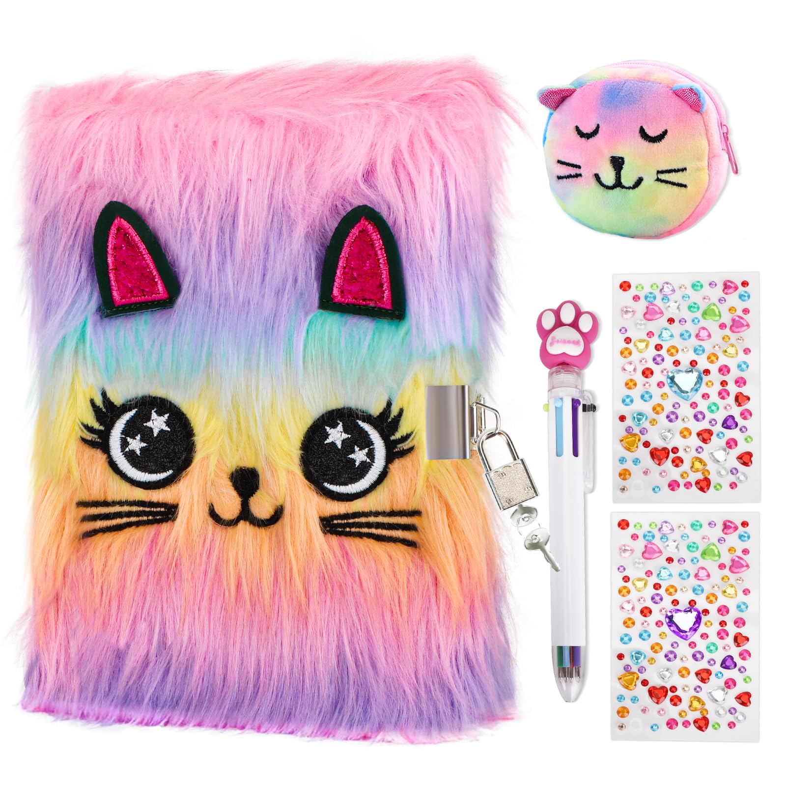 Amazon.com: homicozy Cat Diary with Lock and Keys for Girls, Kids