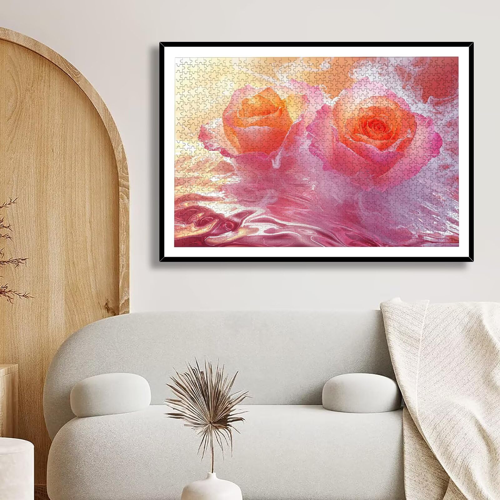 Puzzle 1500 Pièces Rose, Puzzle 1500 Pièces Adultes et Enfants, Puzzles Bois avec Une Boîte d'emballage Exquise, Jeu Éducatif Puzzles Fleurs, Decoration Maison, Cadeau Femme, Cadeau Homme, -8281