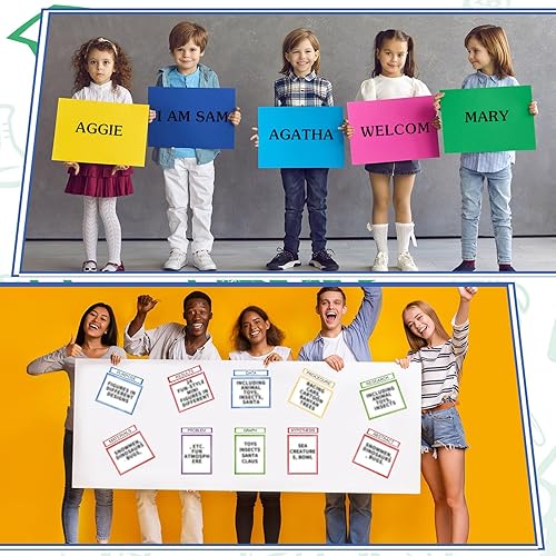 Miniatura 53 de PerKoop 36 hojas de tableros de póster de la feria de ciencias, 24 subtítulos de presentación autoadhesivos, 4 títulos de proyectos de feria