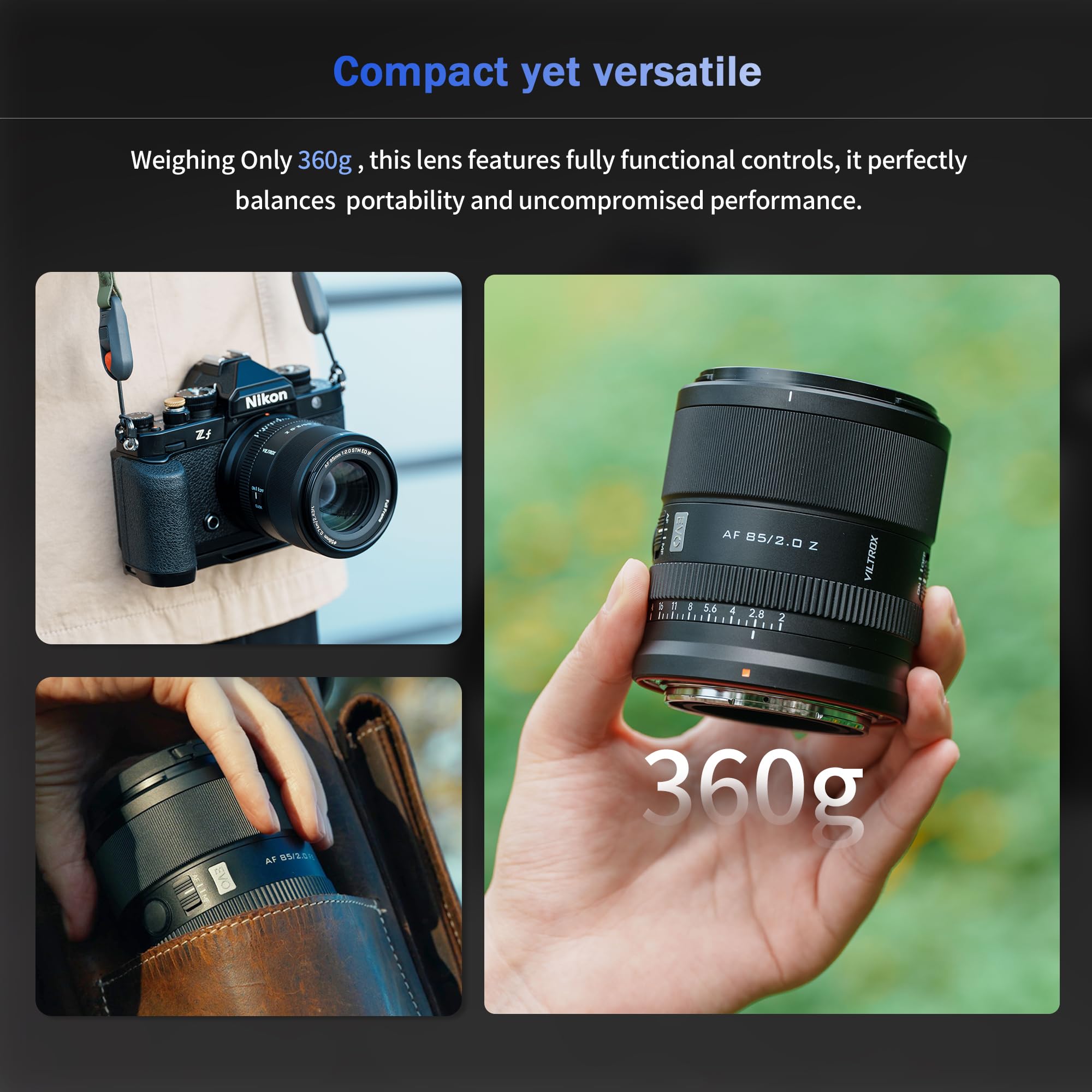 VILTROX AF 85mm F2 EVO STM ED ニコンZマウント VILTROX AF 85mm F2.0 EVO Z Lens for Nikon Z-Mount, AF 85mm f/2