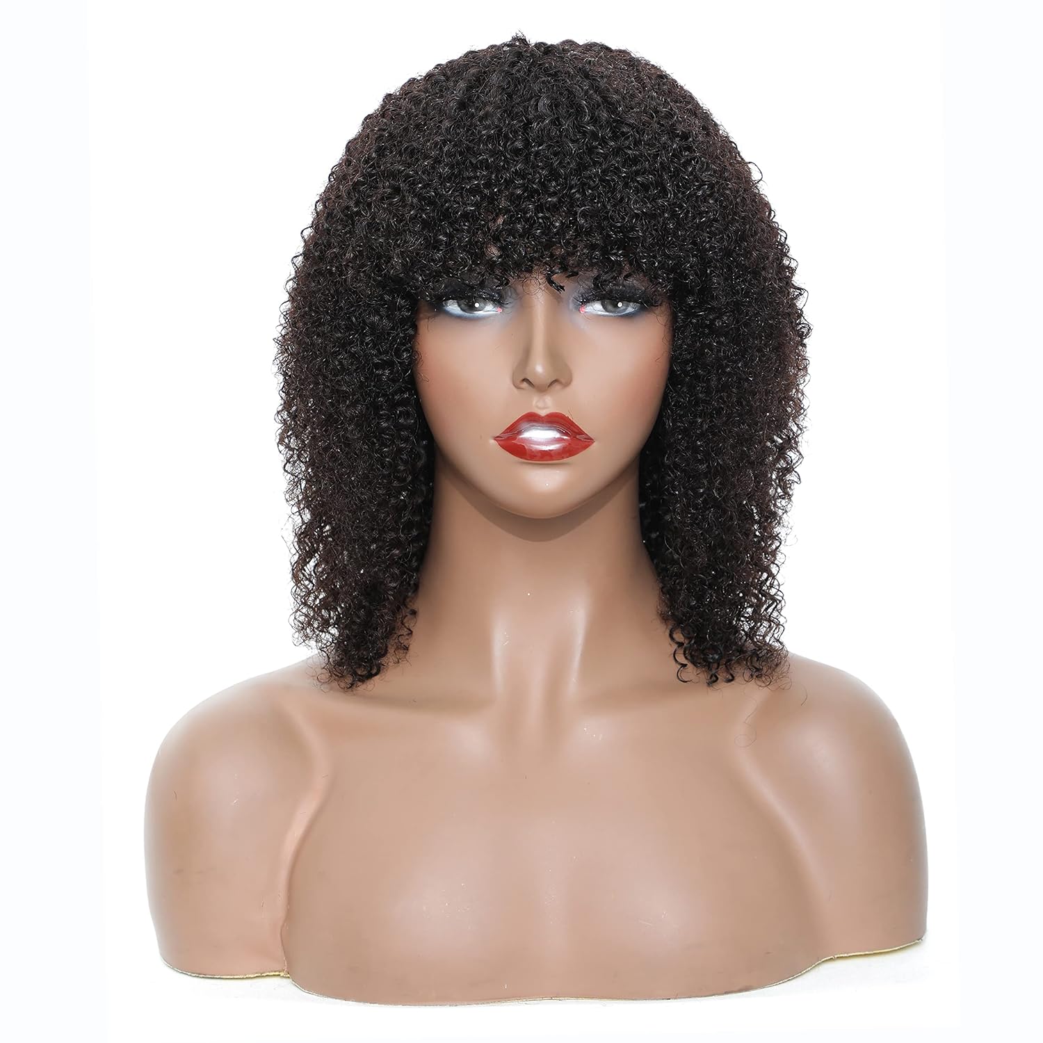 FREESHOW Kinky Curly Human Hair Wigs Full Machine Made
