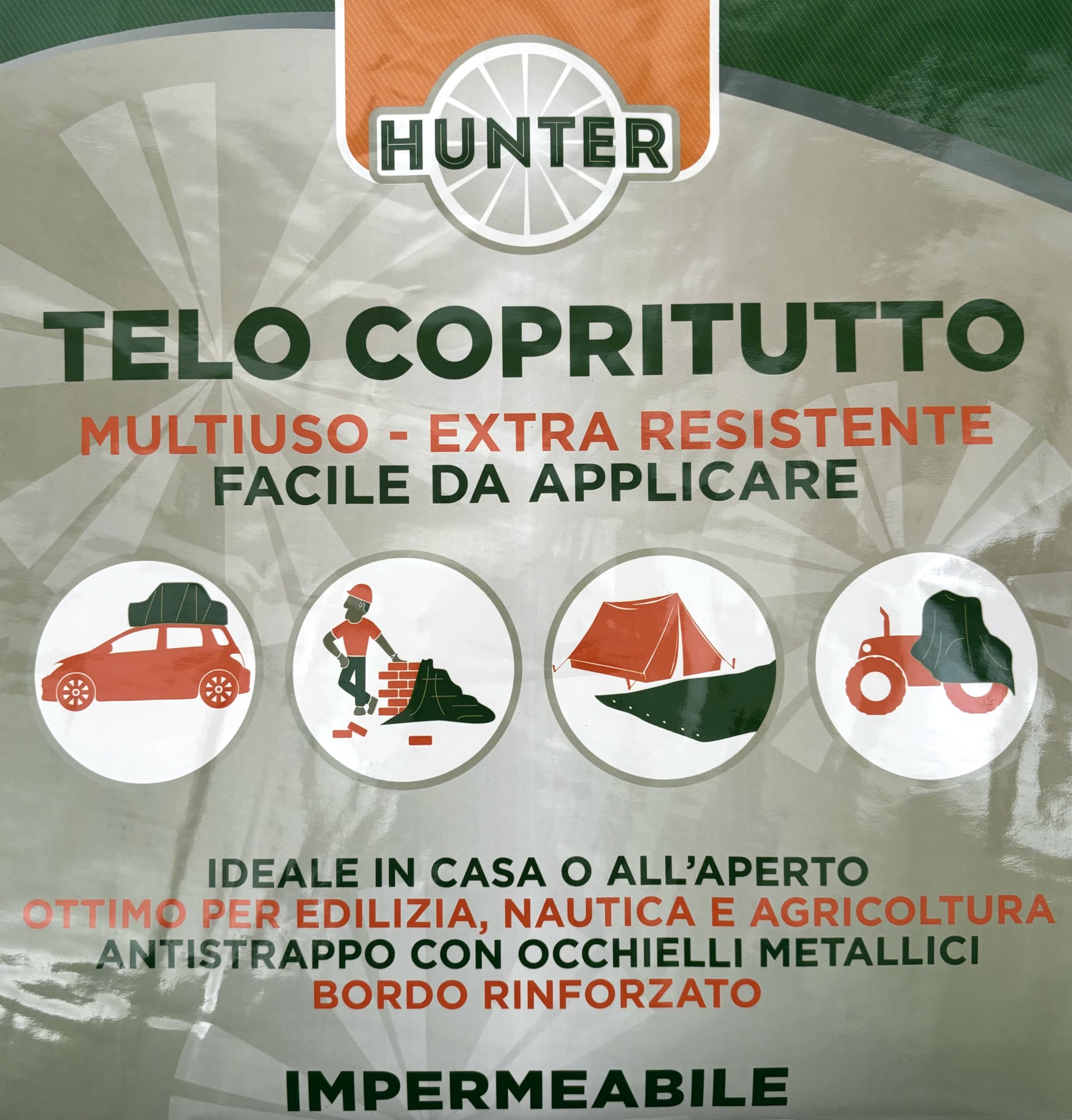 Telo Impermeabile Esterno Telo Multiuso Antistrappo Rinforzato con Occhielli Colore Blu e Verde Misura cm 600X800 metri 6X8