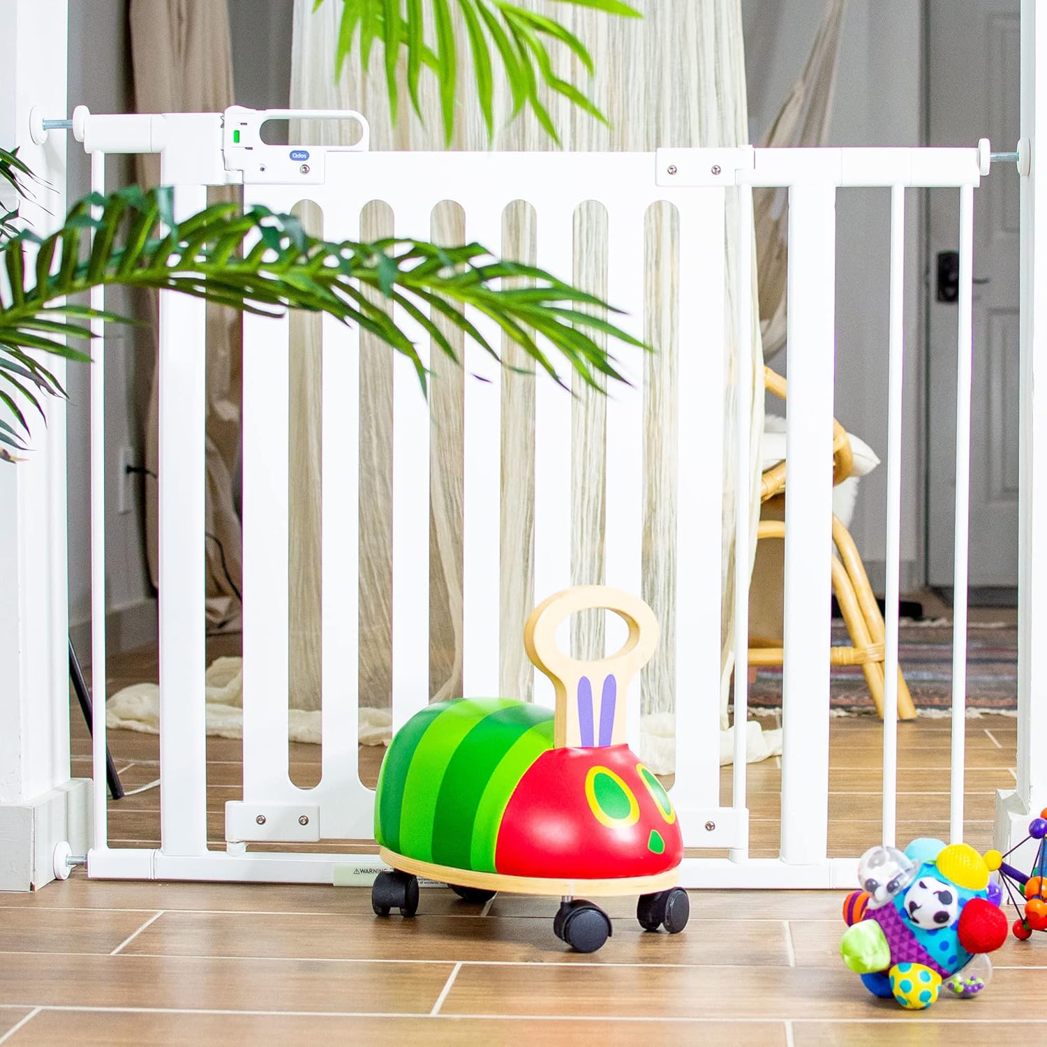 White Metal Baby Gate Extensions for Wider Door Openings