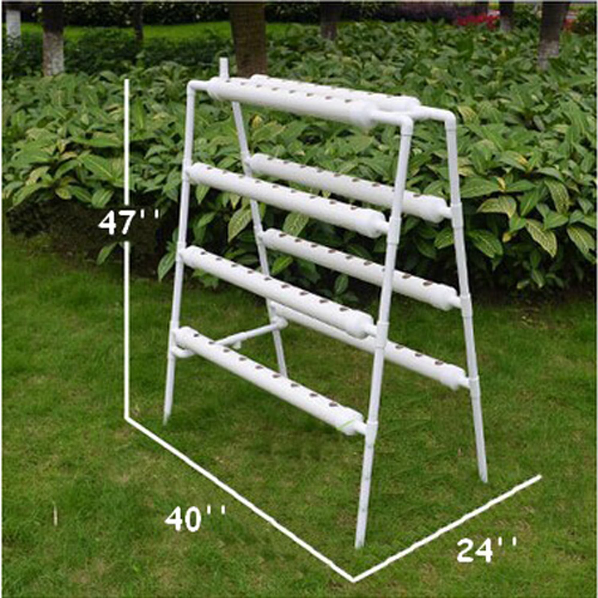 Sistema de cultivo hidropónico de 70 plantas Sistema de cultivo hidropónico en maceta Trapezoidal de 8 tubos con bomba de agua de 110 V, esponja de plantación y manguera para cultivo de vegetales