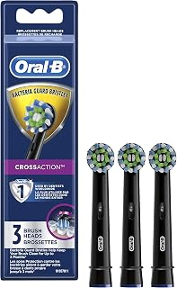 Oral-B CrossAction Electric Toothbrush Replacement Brush Heads Refill, Black, 3 Count