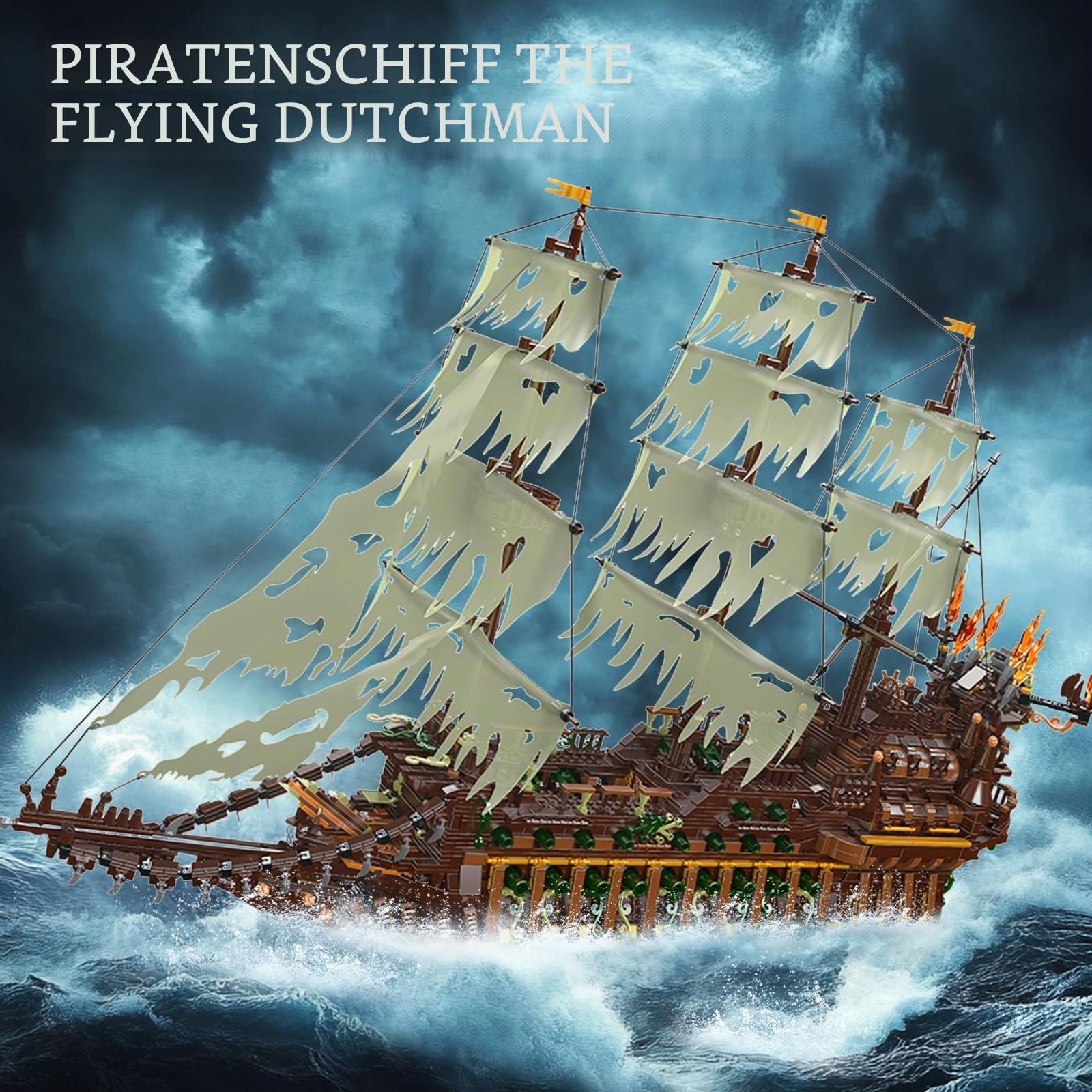 JMBricklayer Piratenschiff Bausteine 40101, Flying Dutchman Piratenschiff Klemmbausteine, Segelschiff Modellbausatz, Schiff Spielzeug Geschenke für Erwachsene und Jugen