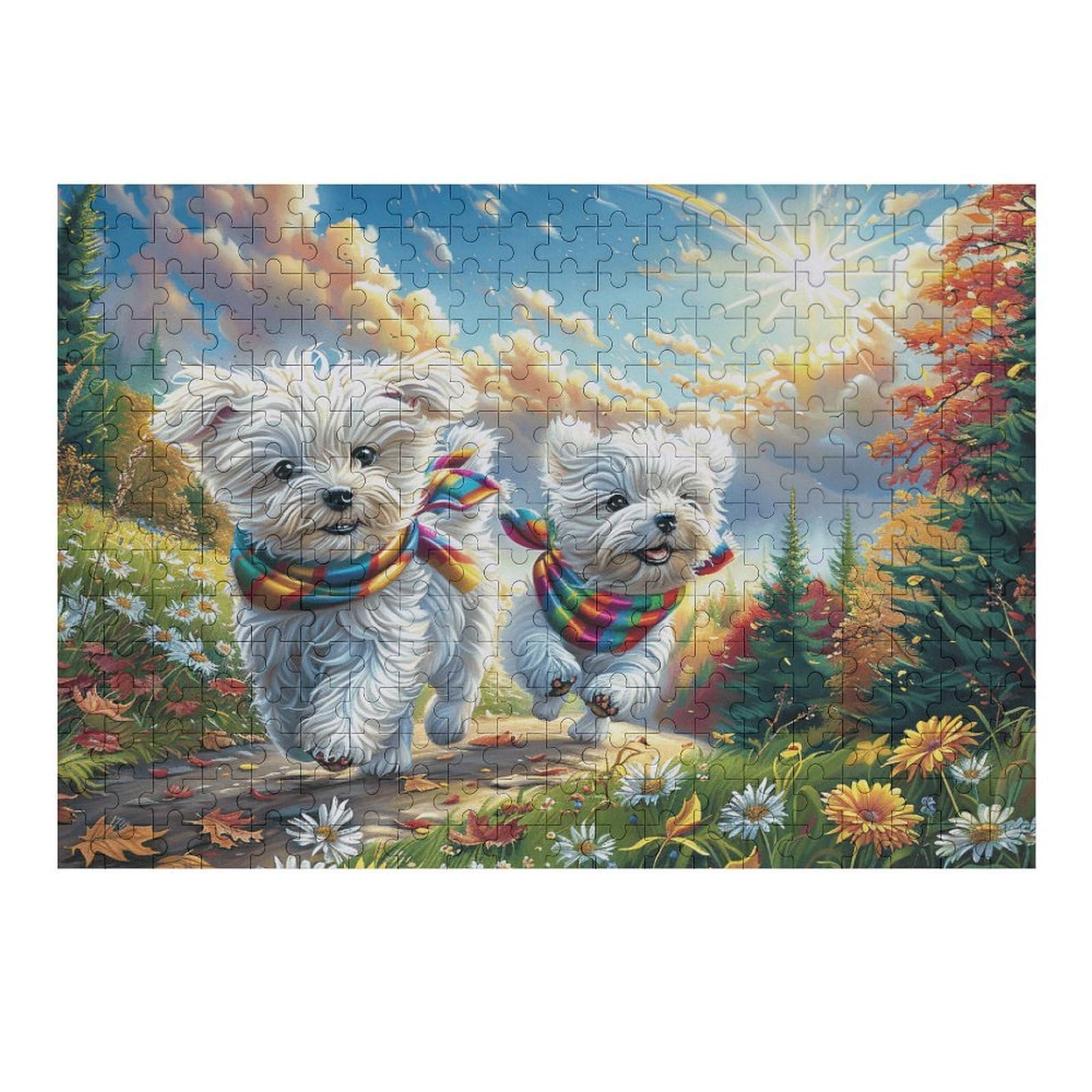 Snowy Cute Dog 300 Piece Jigsaw Puzzle for Adults Date Night Activity Couple Bonding Beautiful Design Ideal Anniversary Present 300 PCS