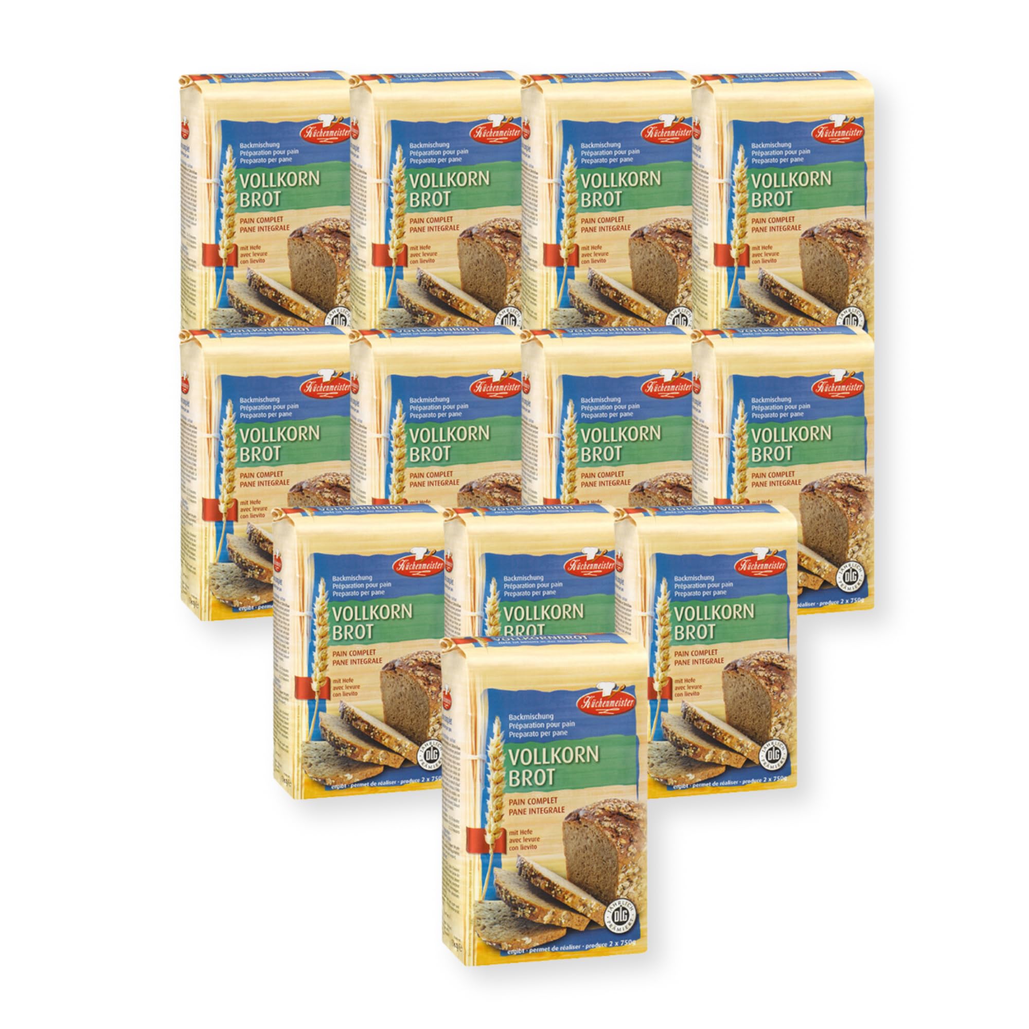 BIELMEIER 12 KG KÜCHENMEISTER Brotbackmischung Vollkornbrot a 1 KG Frießinger Mühle