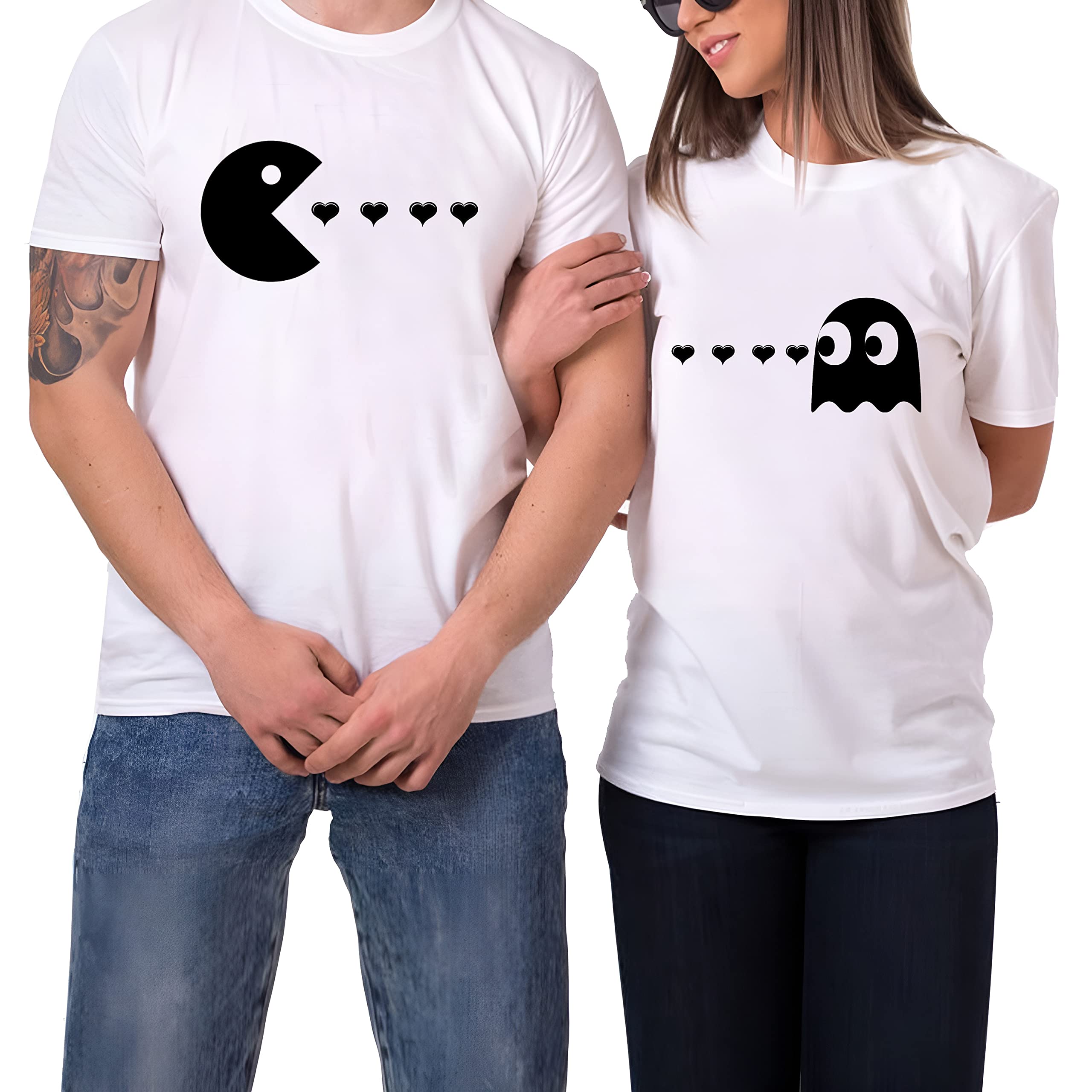 Matching Couples Shirts Pacman His and Her Shirt Set for Men Women T-Shirt