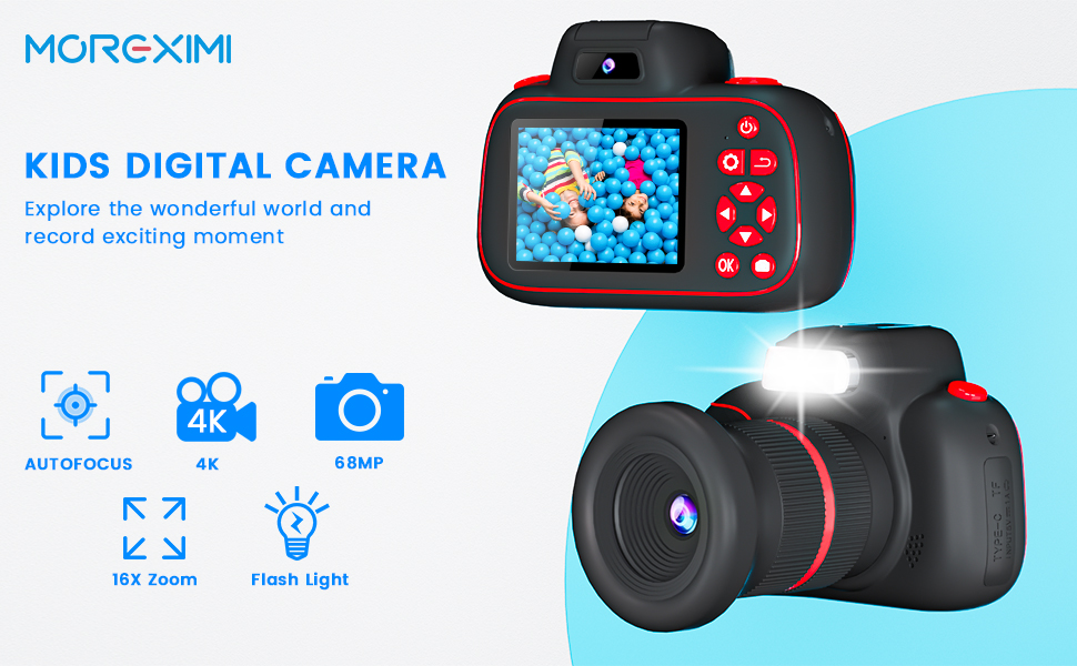 MOREXIMI Upgarded Kids Camera, 4K Digital Camera for Kids with