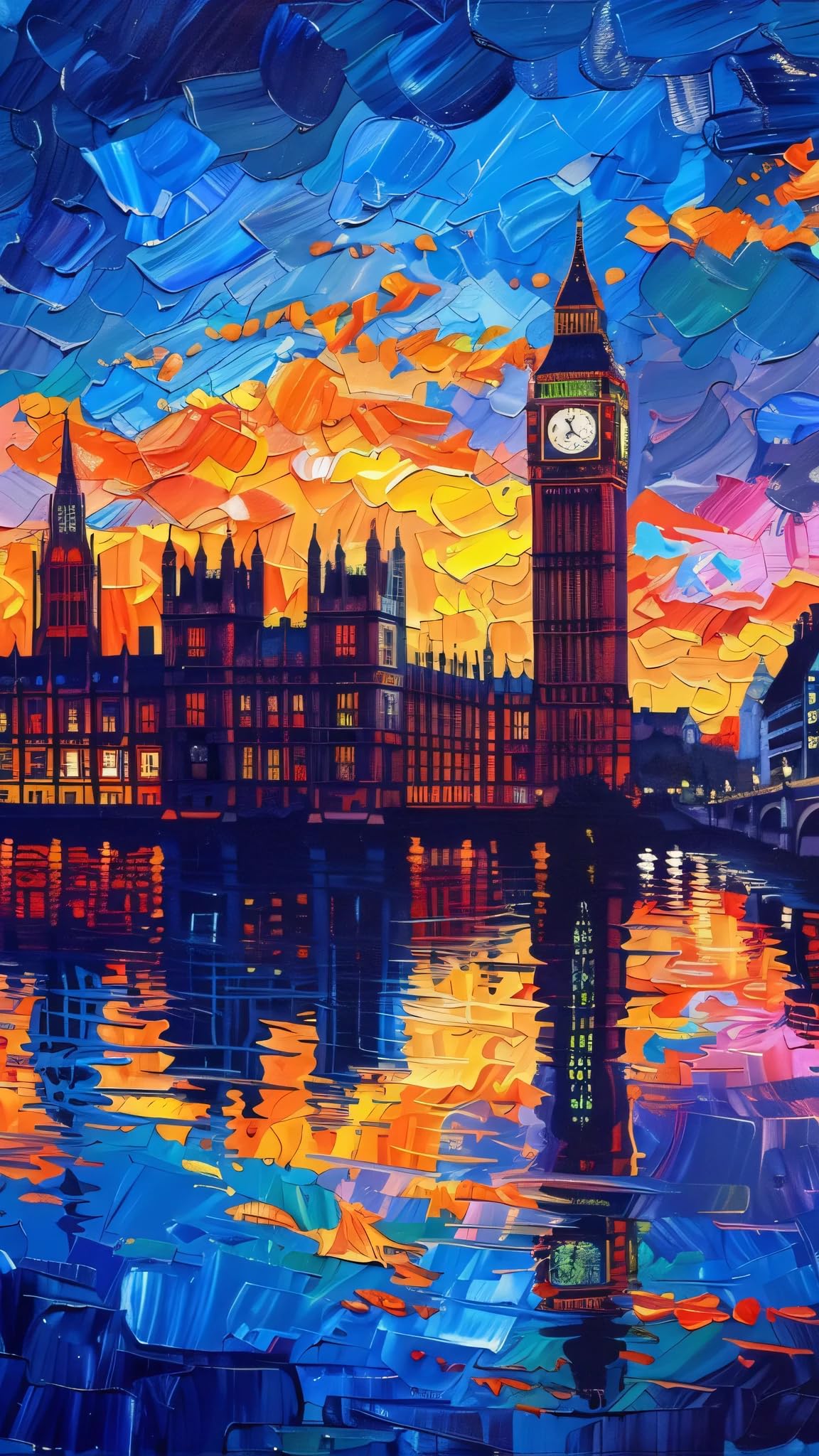 ARTGOTO Paint by Numbers for Adults, London Big Ben DIY Acrylic Painting Kit, Large 15.7x27.5inch/40x70cm Canvas, Colorful Cityscape Wall Decor, No Frame