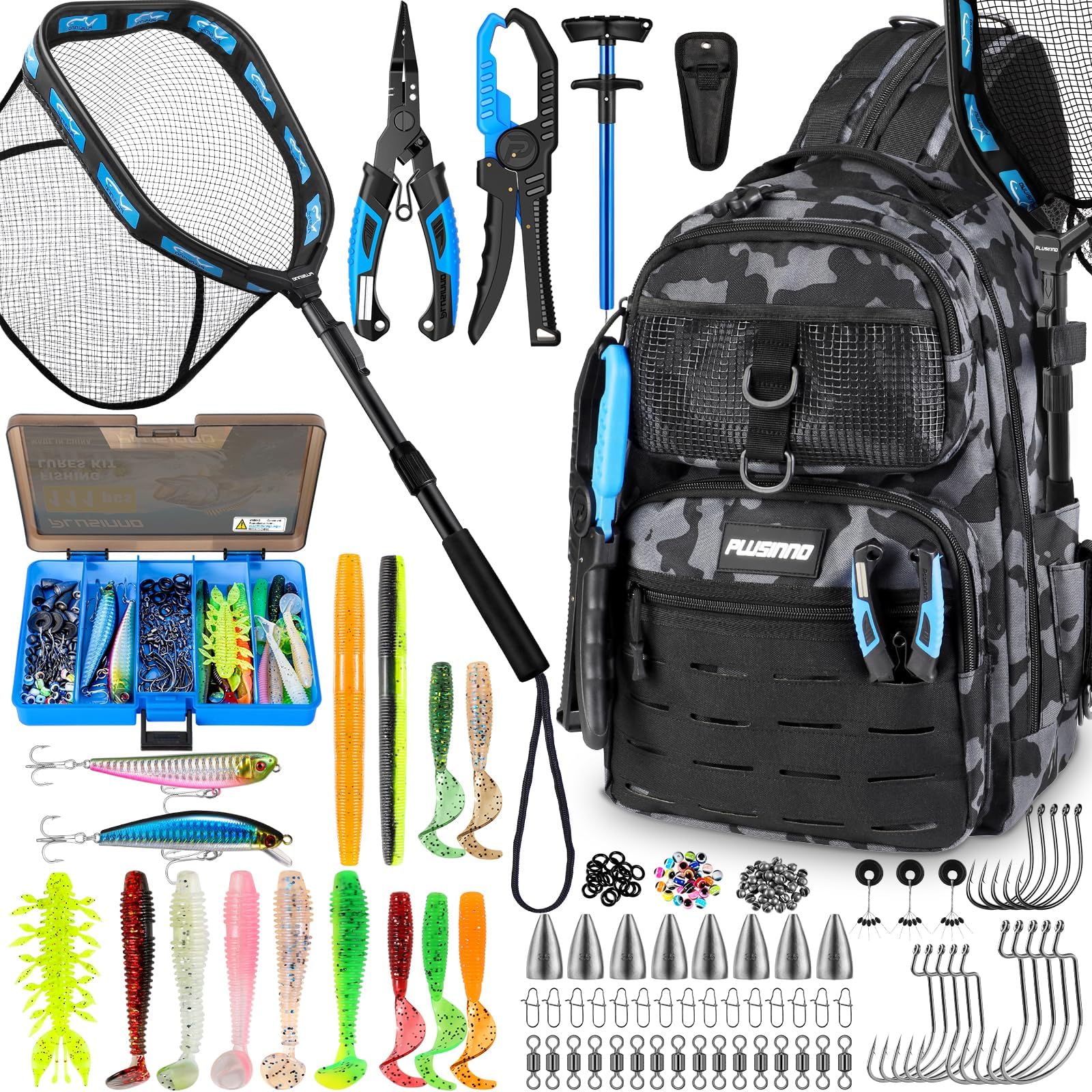 PLUSINNO Fishing Backpack - Tackle Box & Tools -12