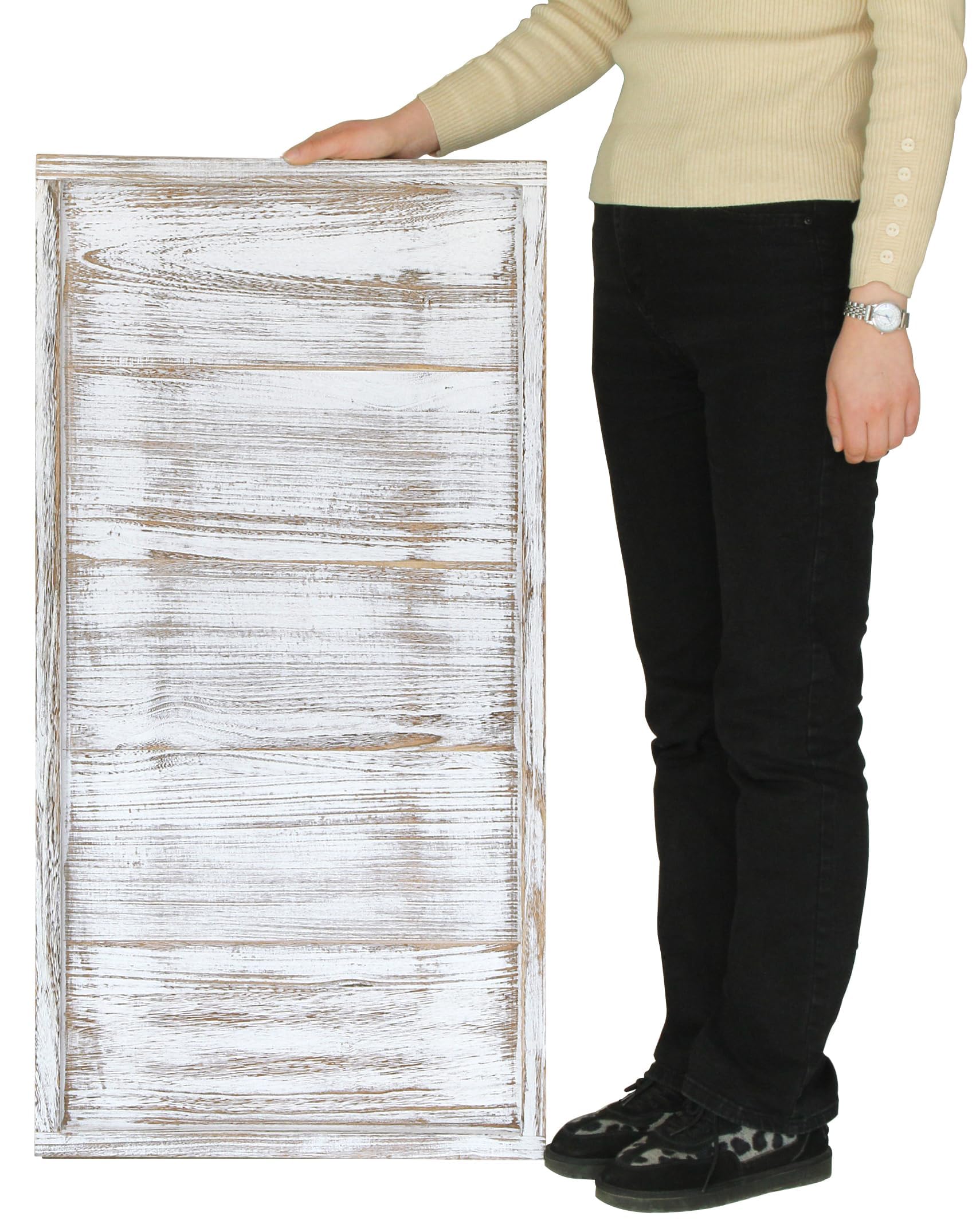 Gurfuy Bandeja rectangular otomana extragrande de 40 x 20 pulgadas, bandeja de madera rústica para servir de granja, bandejas decorativas de gran tamaño, mesa de café, sala de estar, cocina, mostrador