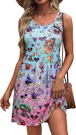 Magical Dress Women Princess Tank Dress A-Line Sleeveless Summer Sundress
