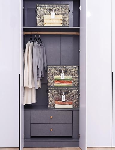 Miniatura 5 de DAMAHOME Contenedores grandes de tela con tapas, organizadores de armario plegables con ventana transparente, para estantes, guardería, dormitorio,