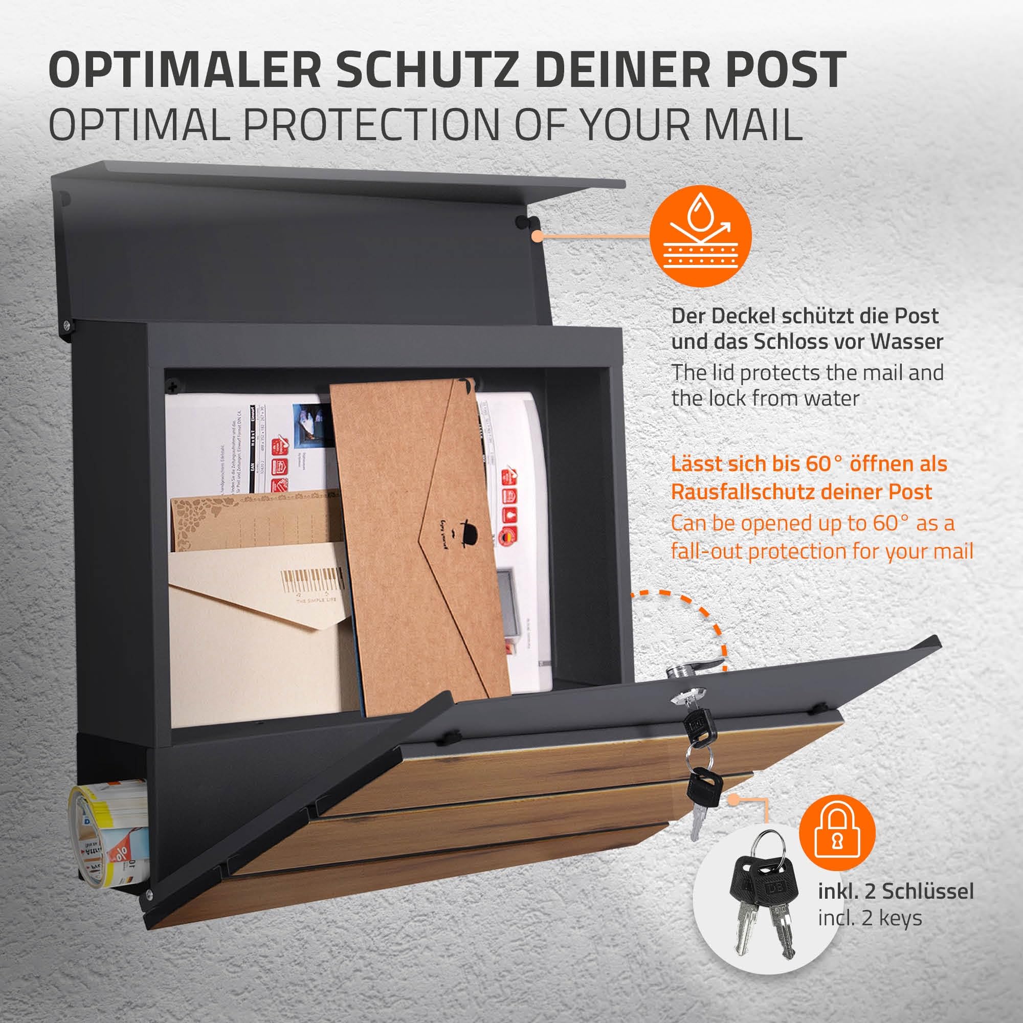 Buzones De Exterior ML-Design Buzu00f3n De Correo Con