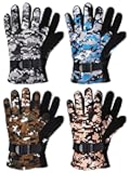 4 Pairs Winter Gloves for Kids Waterproof Snow Ski Gloves Warm Unisex Camouflage Clothes for Cold Weather Girls Boys Children