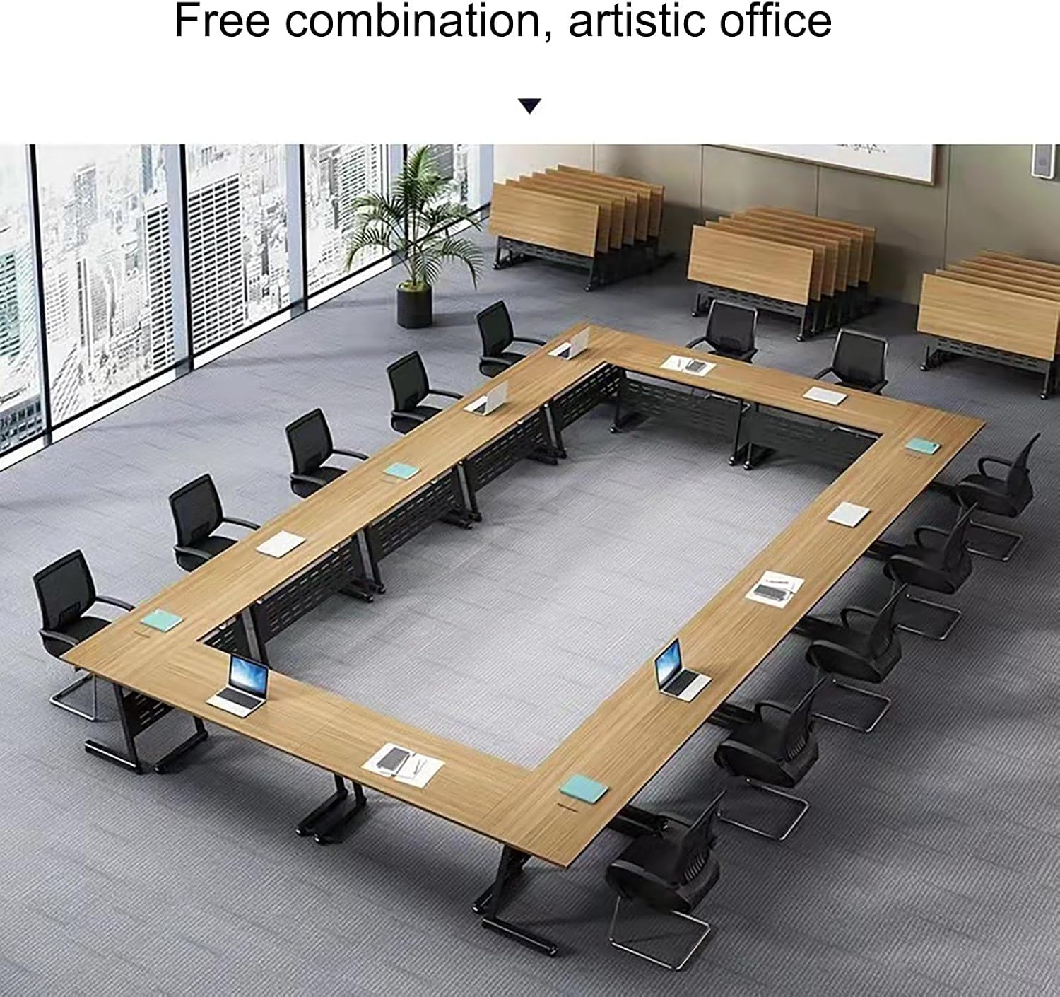 Folding Tables,Conference Room Table,Folding Flip Top Office Meeting Table Mobile Conference Table,Rectangular Conference Room Table Flip Top Mobile Training Table(120 * 75 * 50cm/