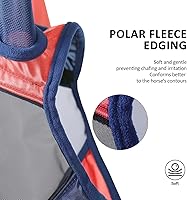 Vista 40 de Harrison Howard Máscara de mosca de caballo luminosa profesional estándar con orejas, protección UV, para caballos, azul y plateado, mazorca mediana