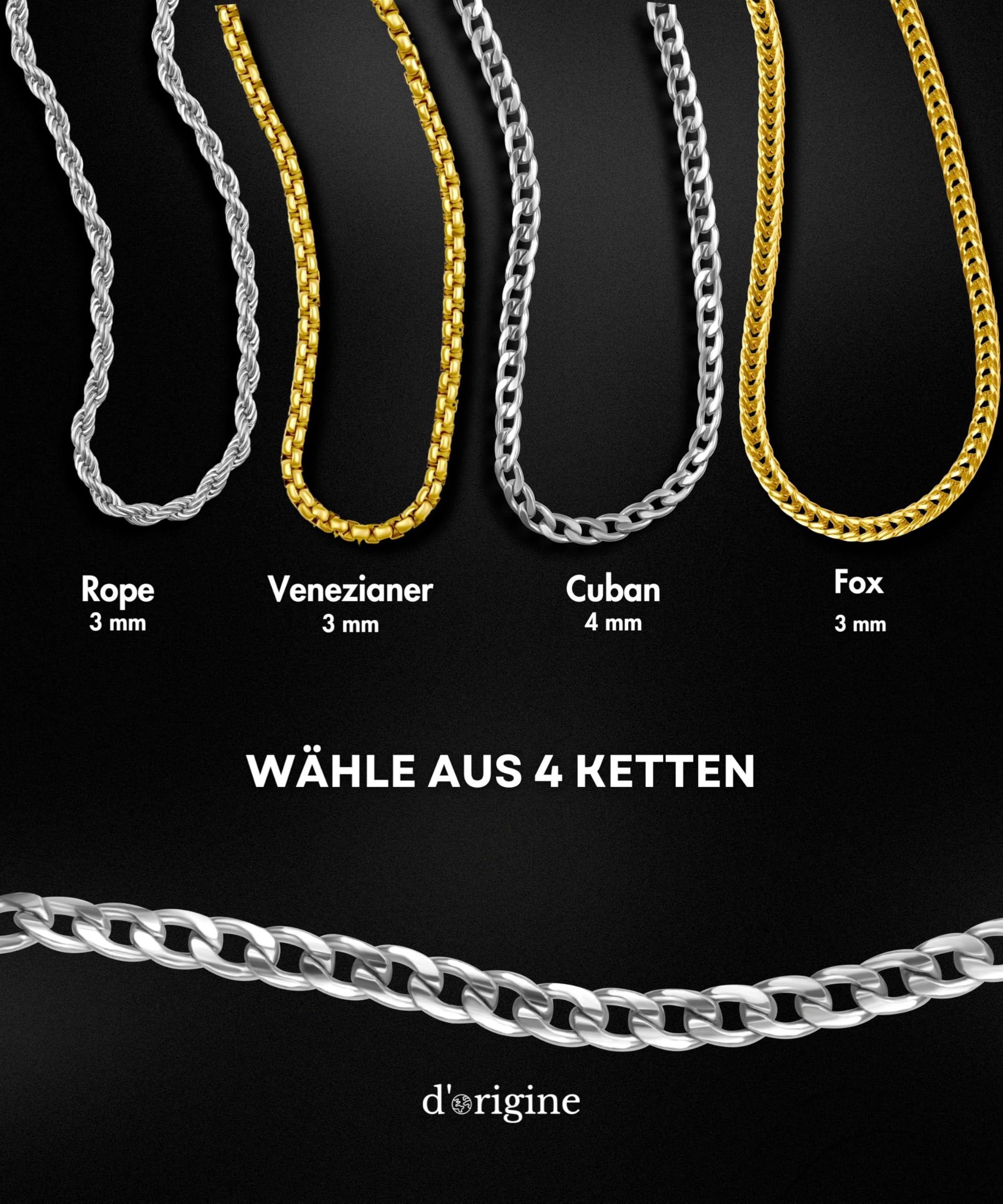 Deutschland Kette Herren – Bundesadler Adler Anhänger Halskette Edelstahl