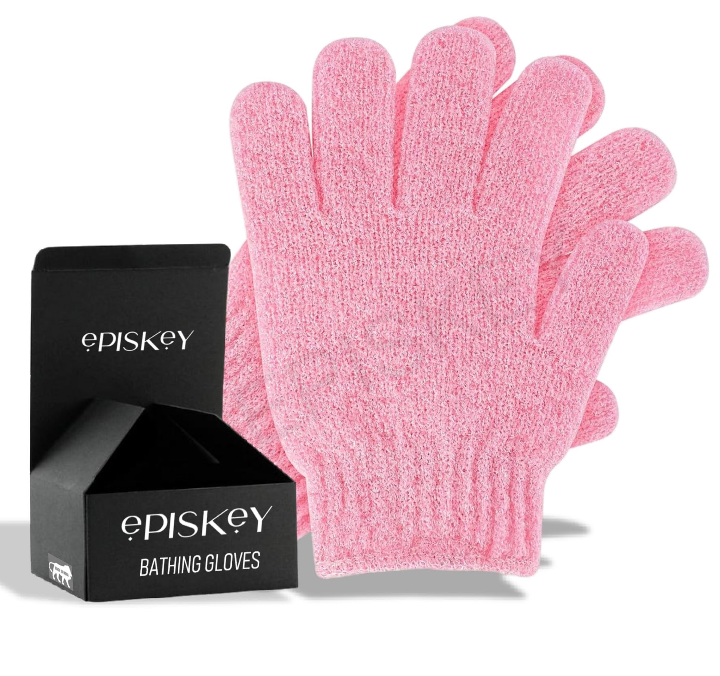 Episkey 2Pcs Exfoliating Wash Gloves Dual Texture Bath Gloves for Shower Body Scrub Exfoliating Mitt Dead Skin Remover Exfoliator Mitten Natural Body Loofah Washcloth (SET OF 1) (EXFOLIATING_PINK)-image-33