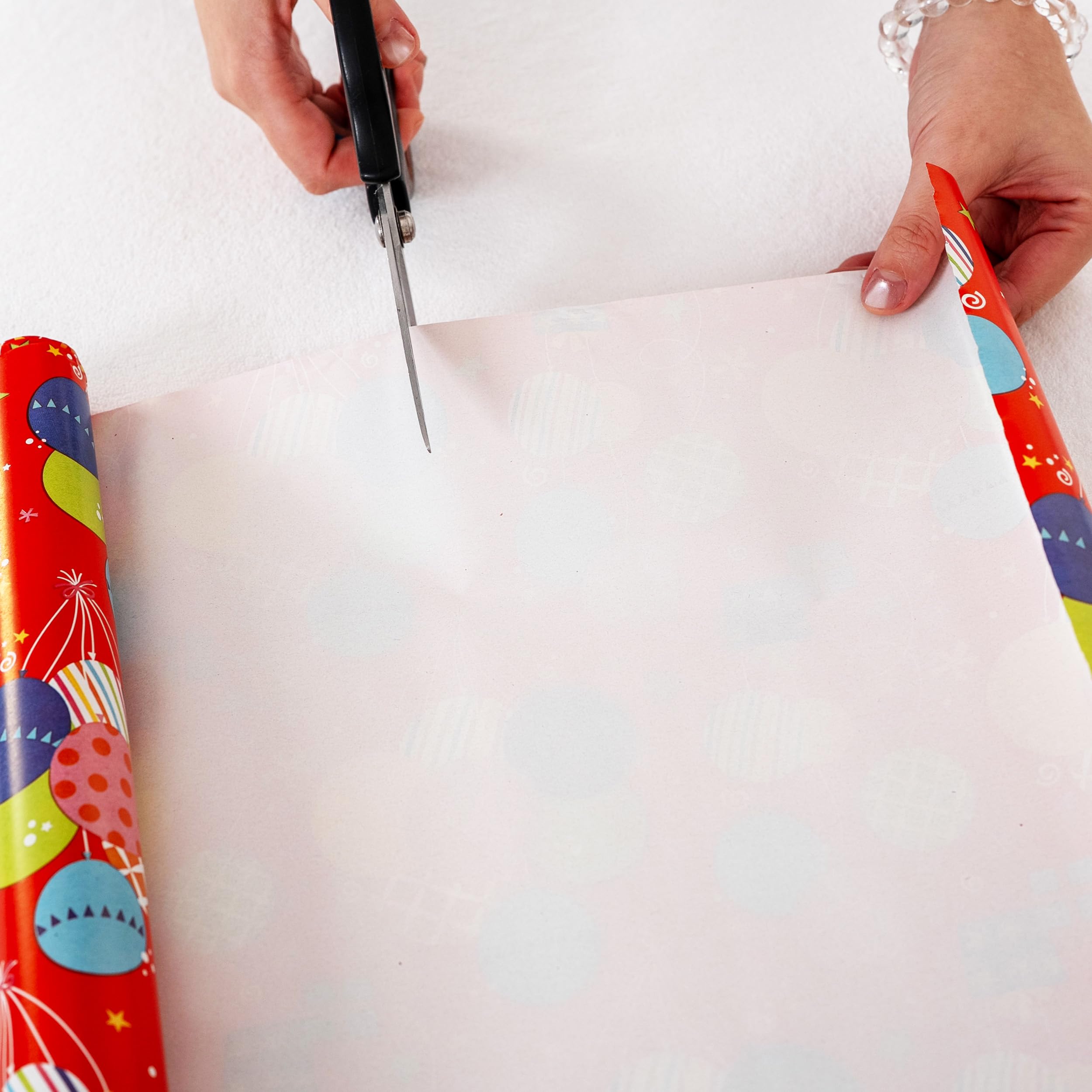 H HANSEL HOME Pack 6 Rollos Papel de Regalo Cumpleaños 70x200cm – Diseños Coloridos Happy Birthday – Papel Resistente para Envolver Regalos y Fiestas