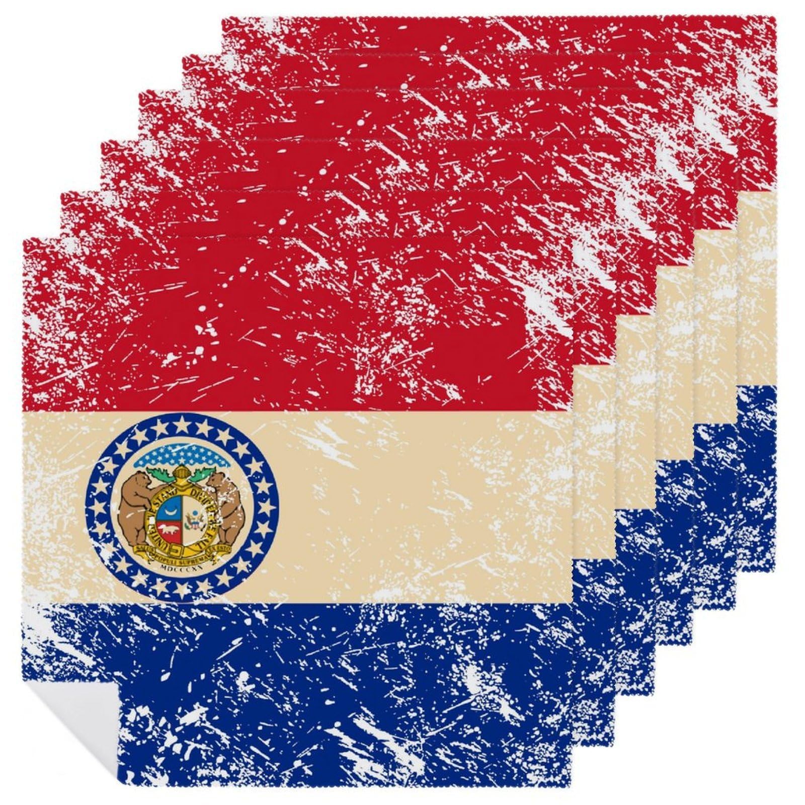 Servilletas de cena de la bandera de Missouri para cocina y comedor