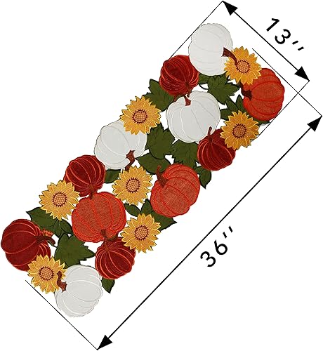 Miniatura 10 de OWENIE Camino de calabaza de Acción de Gracias, cosecha de otoño, camino de mesa de Acción de Gracias, decoración del hogar de otoño para cocina,