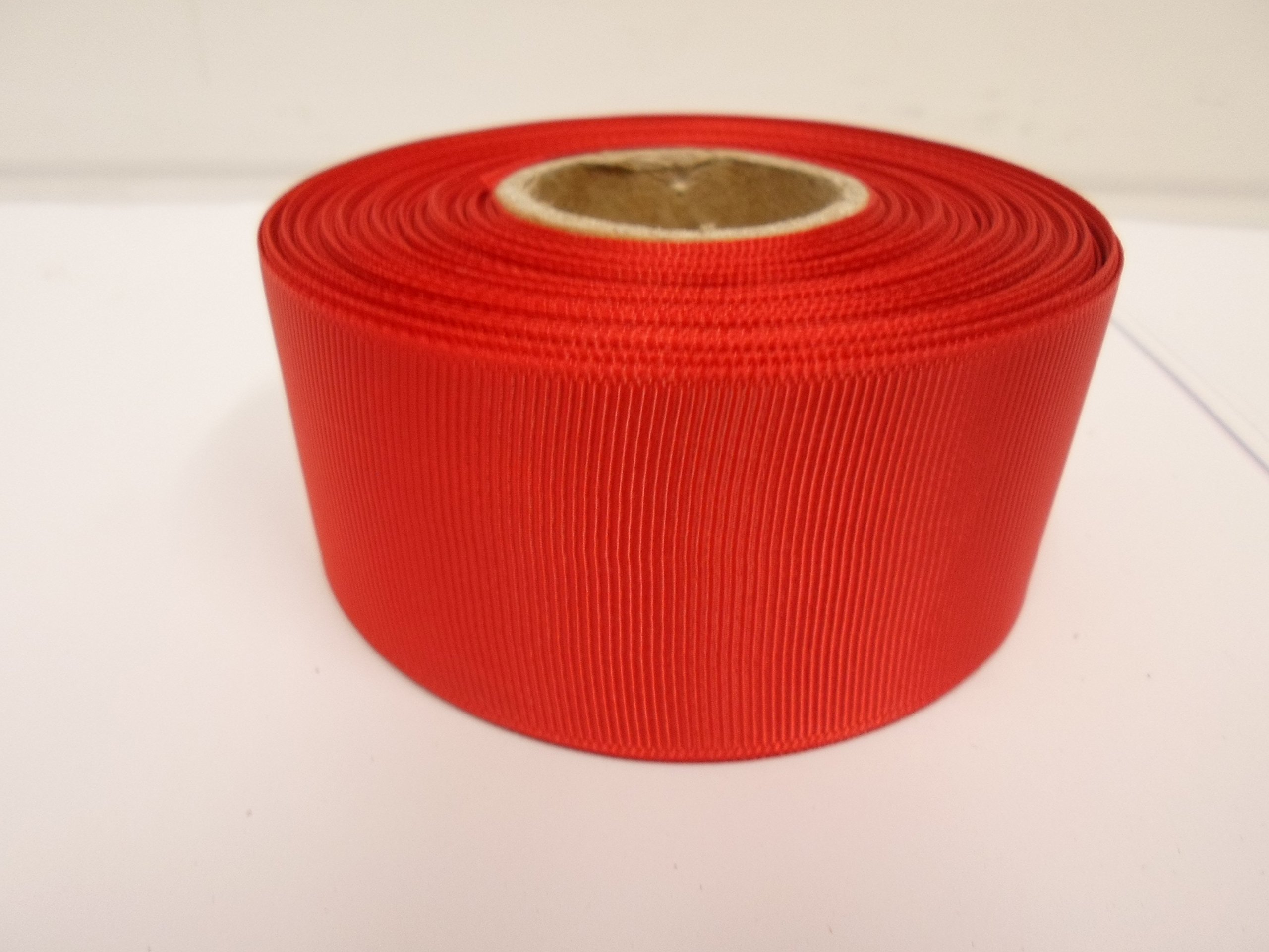 2 metres (Cut from Reel) of 38mm Grosgrain Ribbed Ribbon Poppy Bright Red Double Sided 38 mm 3.8cm 1.5" 1.5 Inch