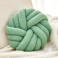 Vista 15 de Uvvyui Almohadas de Nudo, Almohadas Decorativas de 14 Pulgadas, Almohadas Redondas, Cojín Suave Hecho a Mano, Almohada de Bola Anudada, Cojín