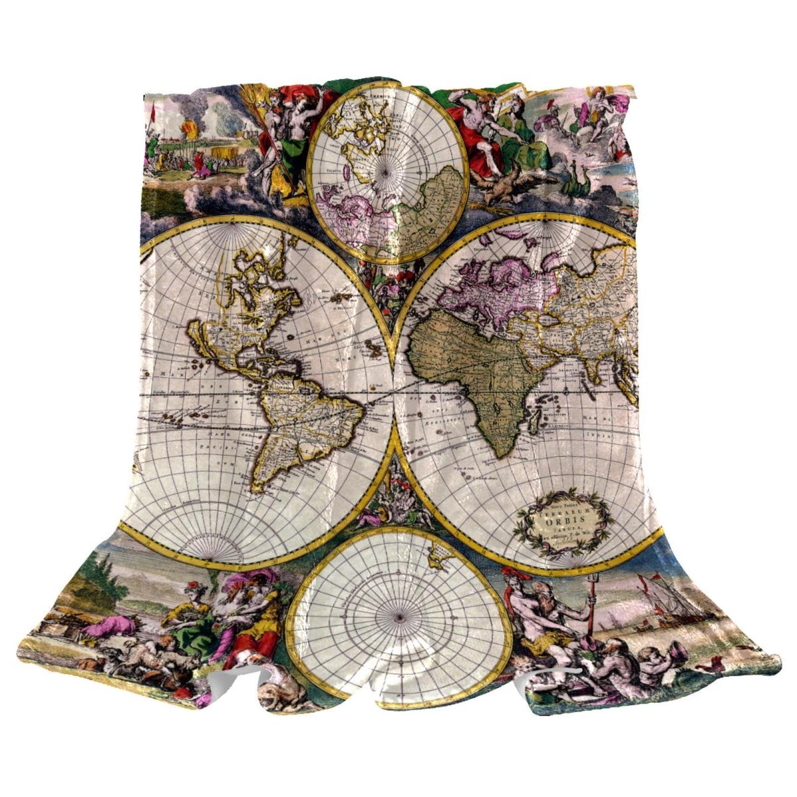 Couverture Polaire Carte du Monde Idéale pour Soirée Canapé et Bureau