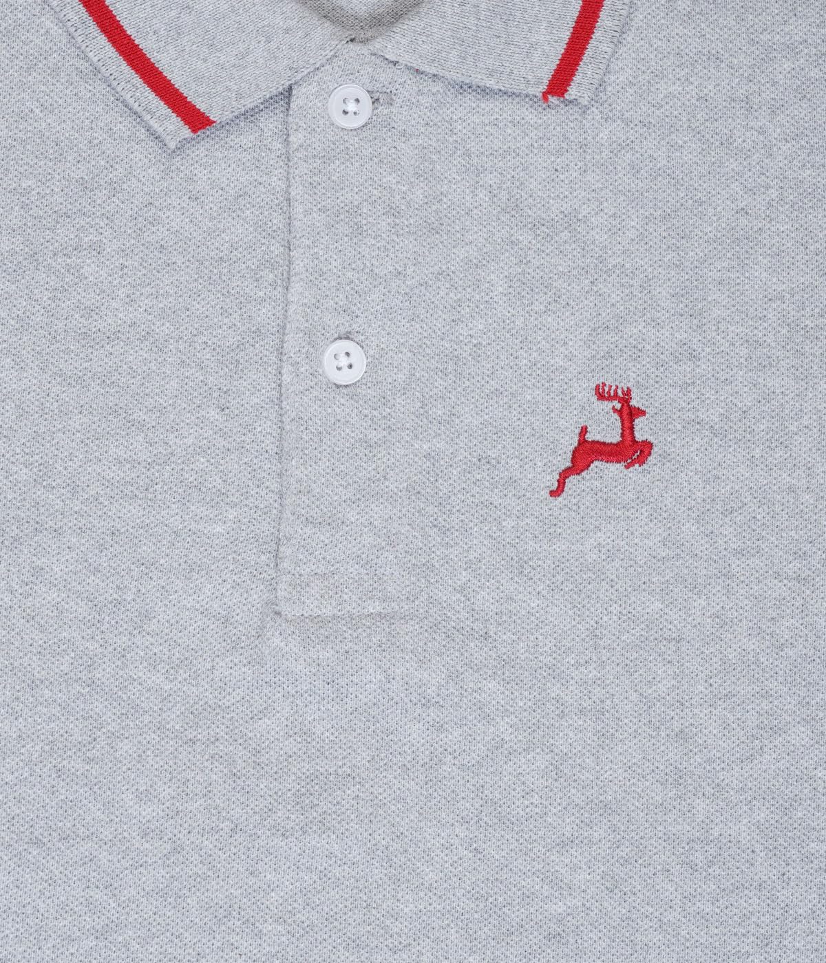 Clotth Theory Boy's Regular Fit Solid Polo T-Shirt Grey Melange - Image 3 thumbnail